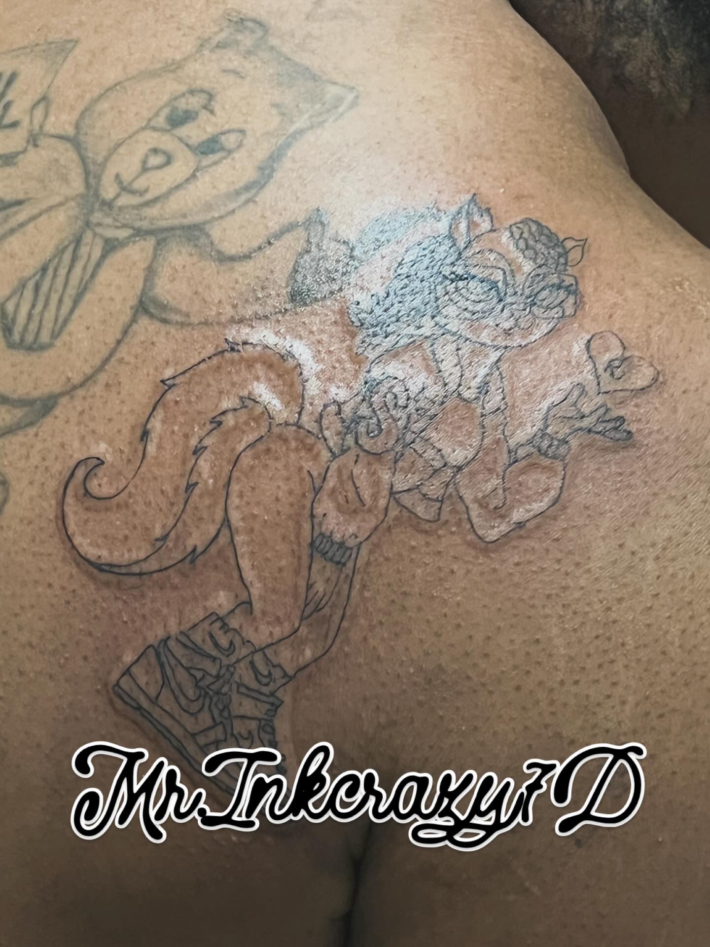 Elf and flower neo-traditional tattoo on the shoulder by Deangelo Inkcrazy Dukes