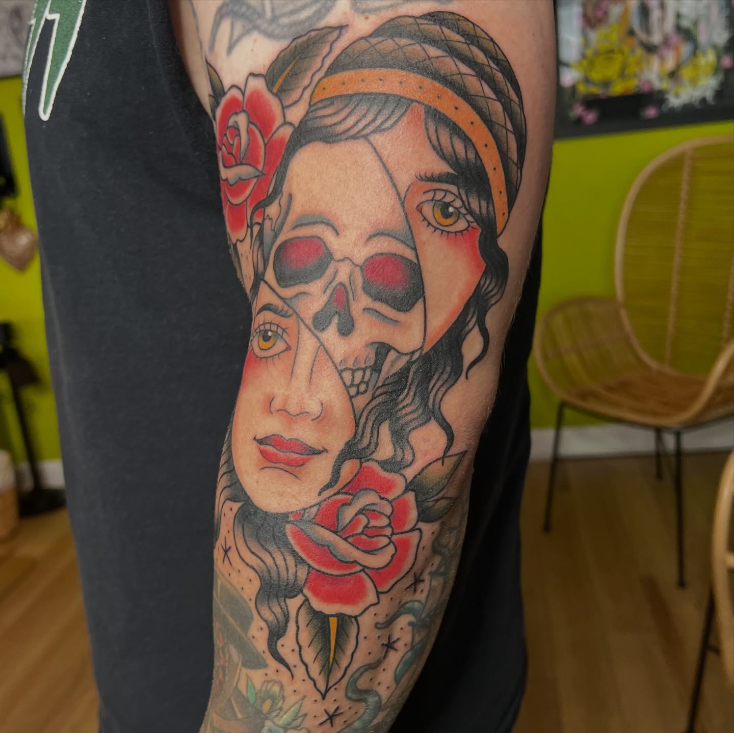 Tattoo by @taylormade_tst — american_traditional, dotwork
