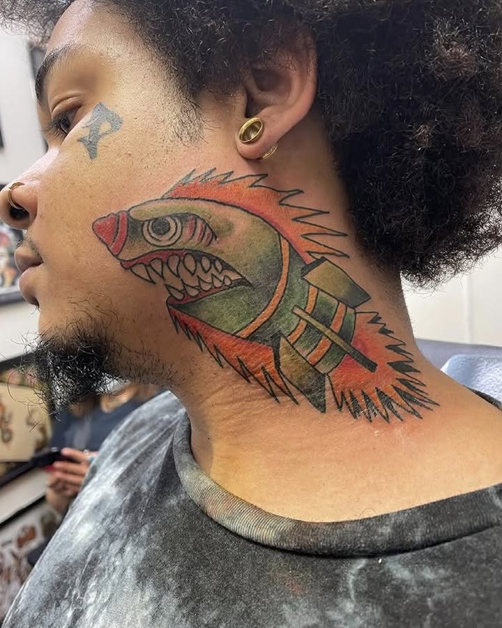 Tattoo by @bigdaddyjaz — american_traditional, dotwork