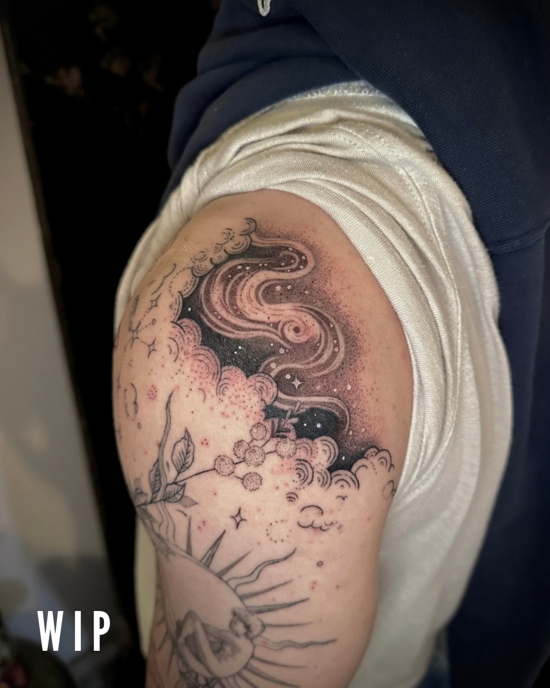 Tattoo by @cece.inks — dotwork, black_and_grey