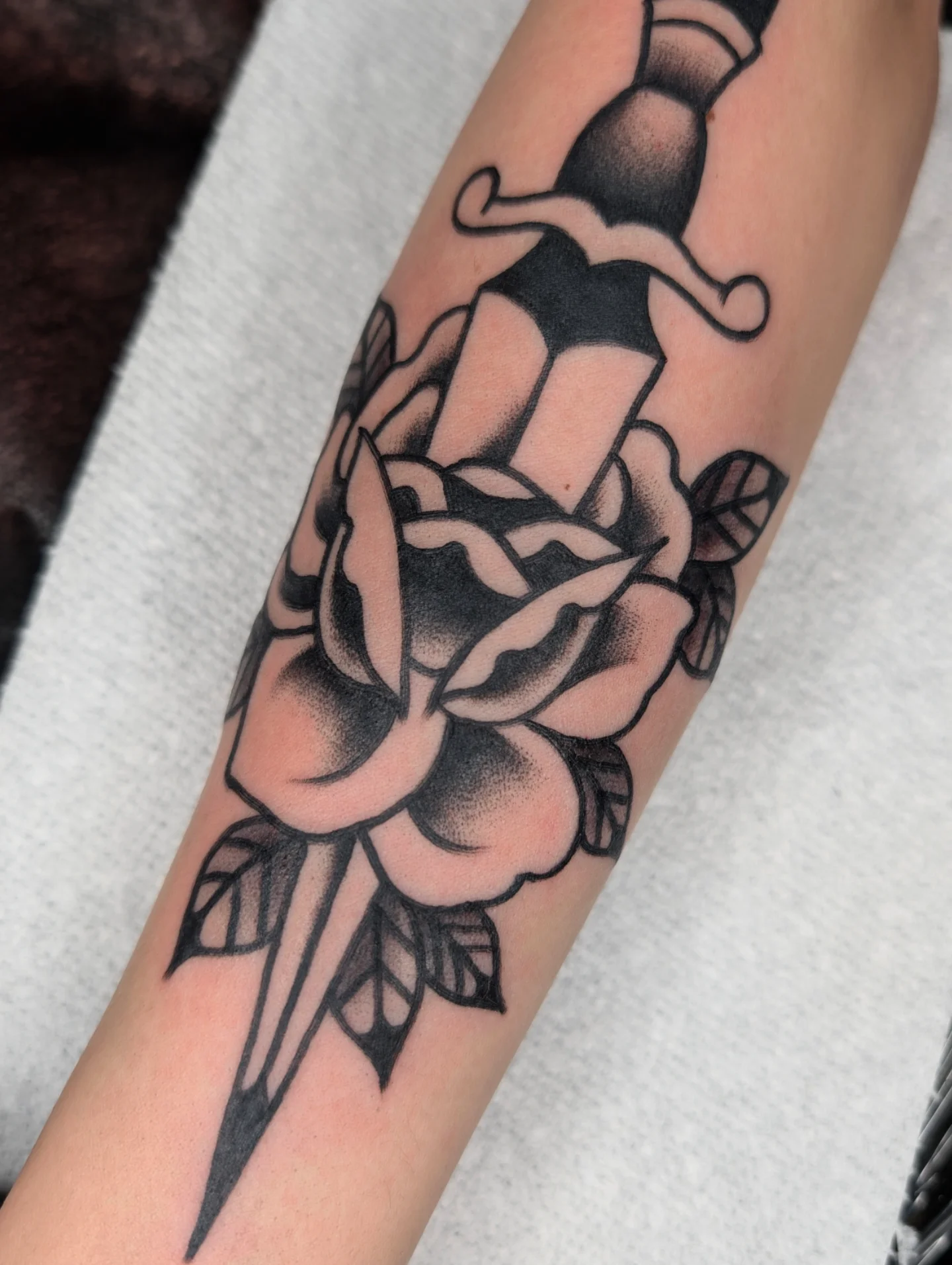 Tattoo by @kronetattoos — black_and_grey