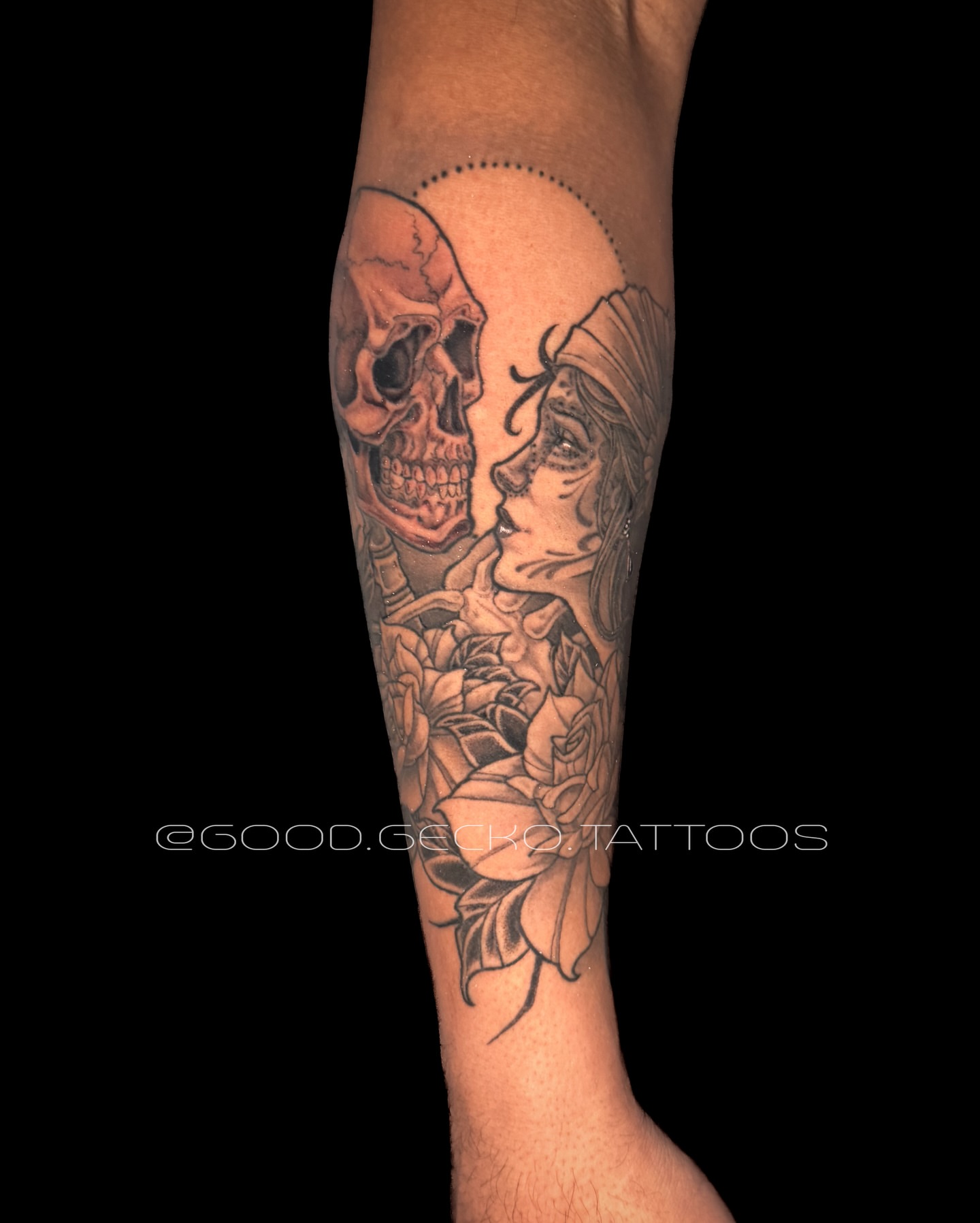 Tattoo by @good.gecko.tattoos — black_and_grey, realism
