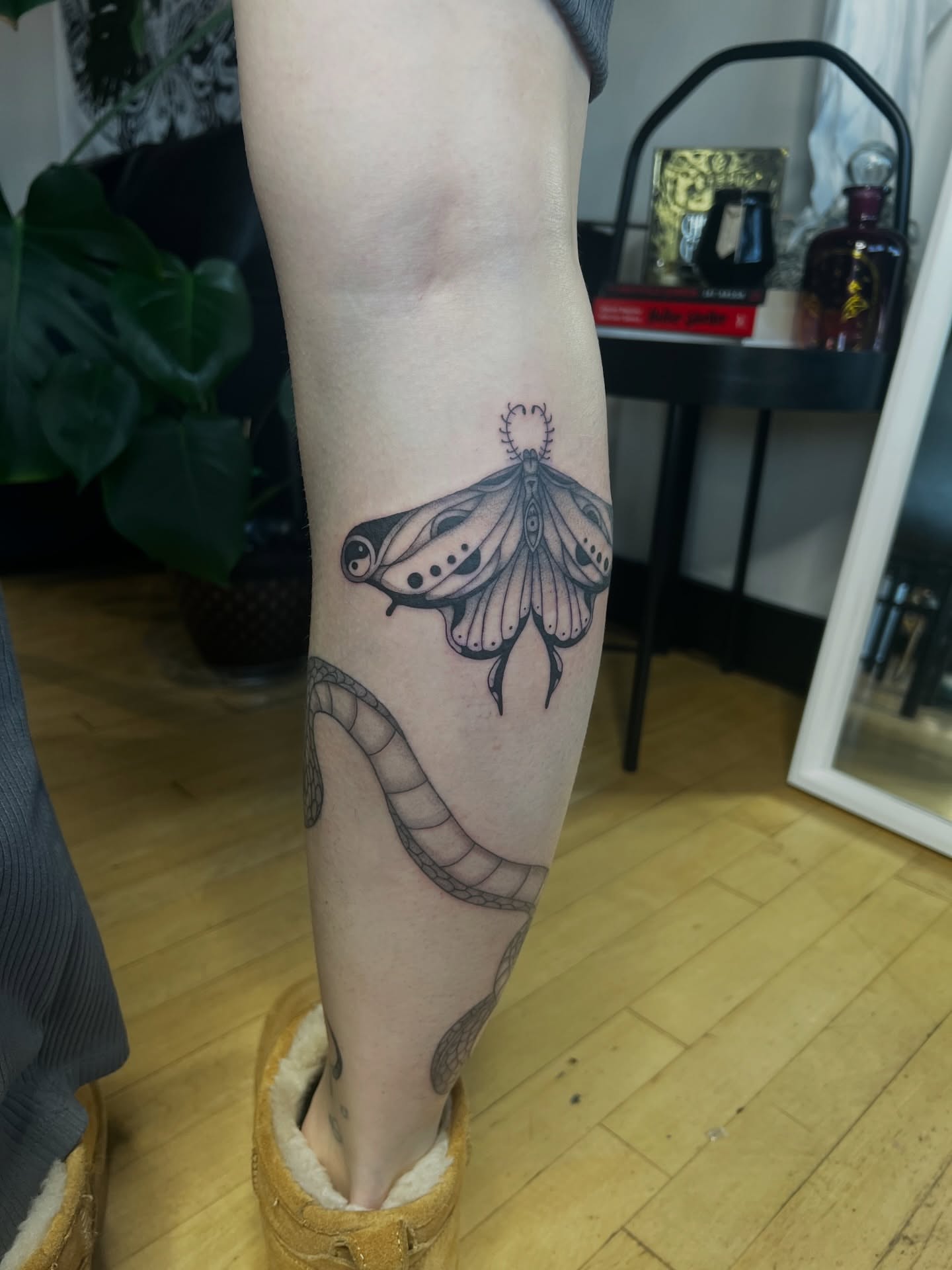 Tattoo by @lovelyinink_ — black_and_grey