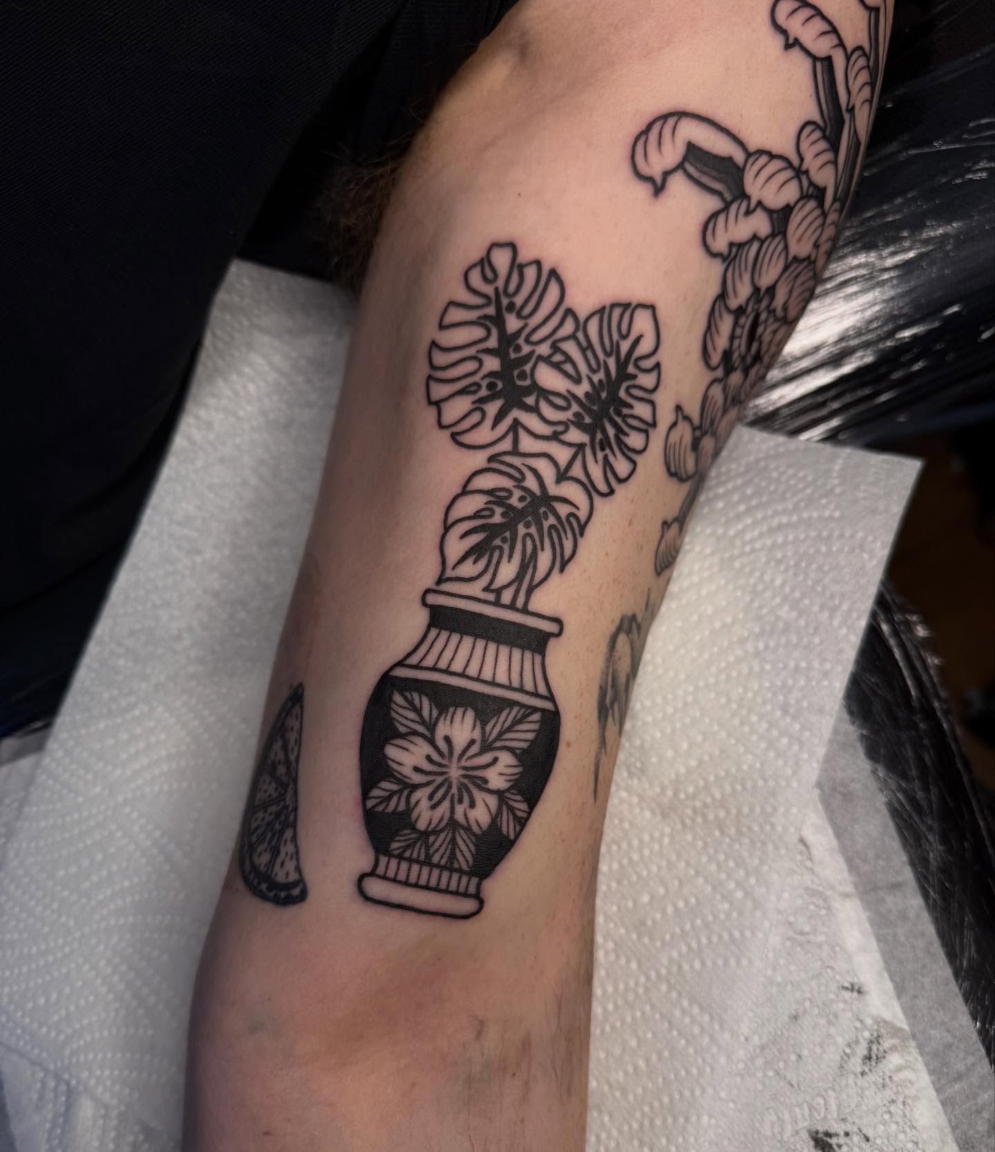Tattoo by @staygoodtom — black_and_grey