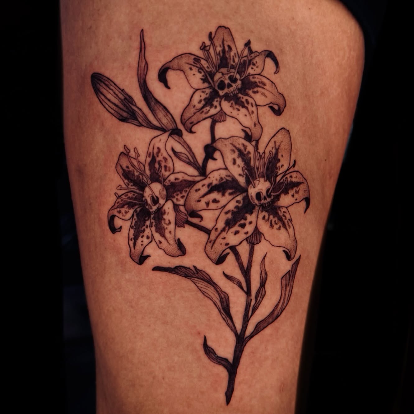 Tattoo by @astrochocobo — black_and_grey