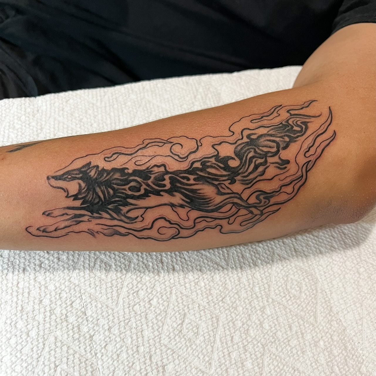 Tattoo by @jay723 — black_and_grey