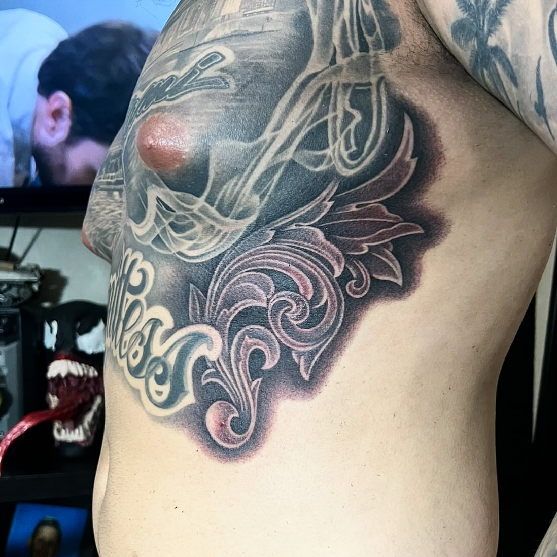Tattoo by @jay723 — black_and_grey, ornamental
