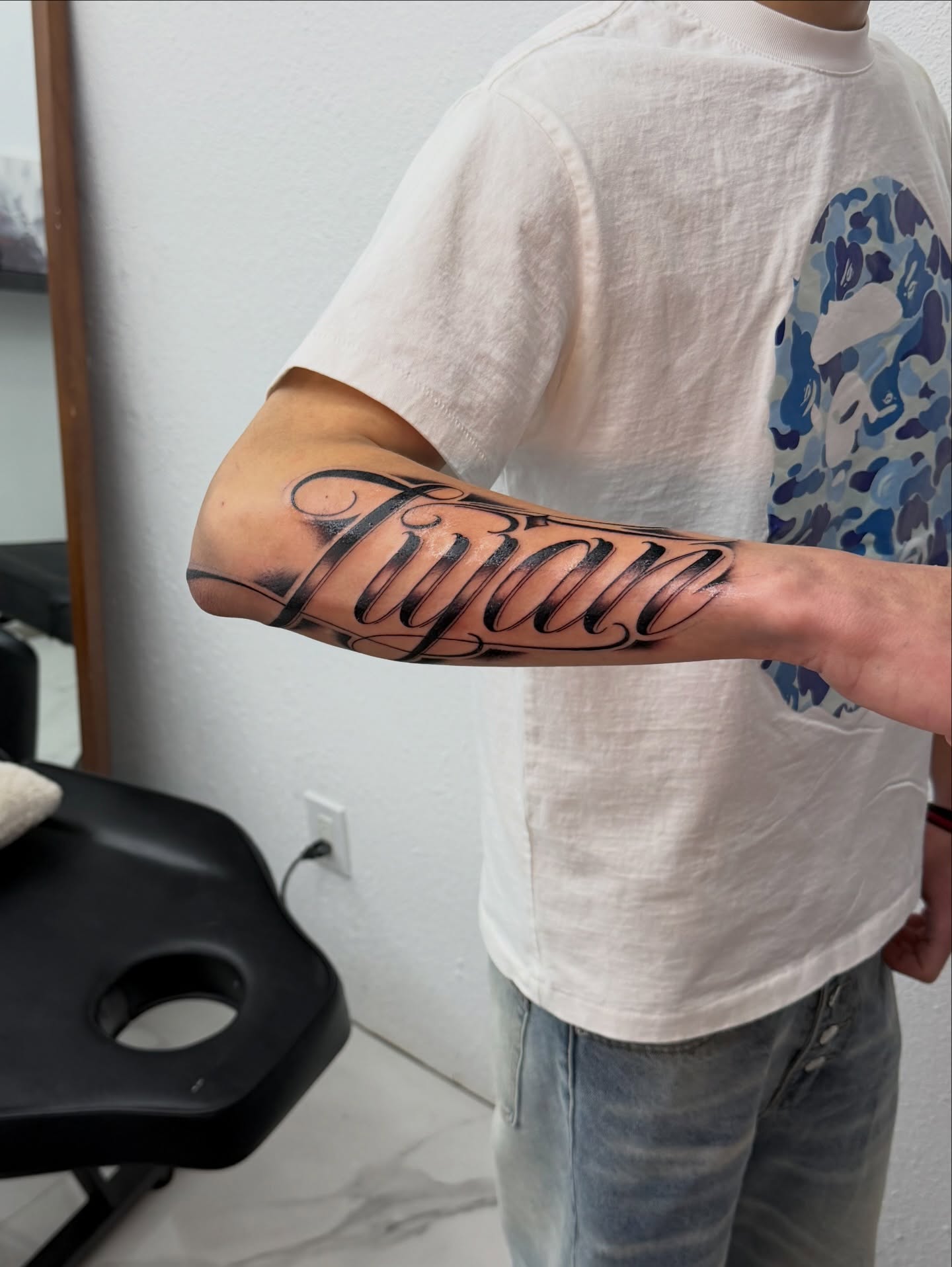 Script lettering lettering script tattoo on the forearm by InkbyCasillas