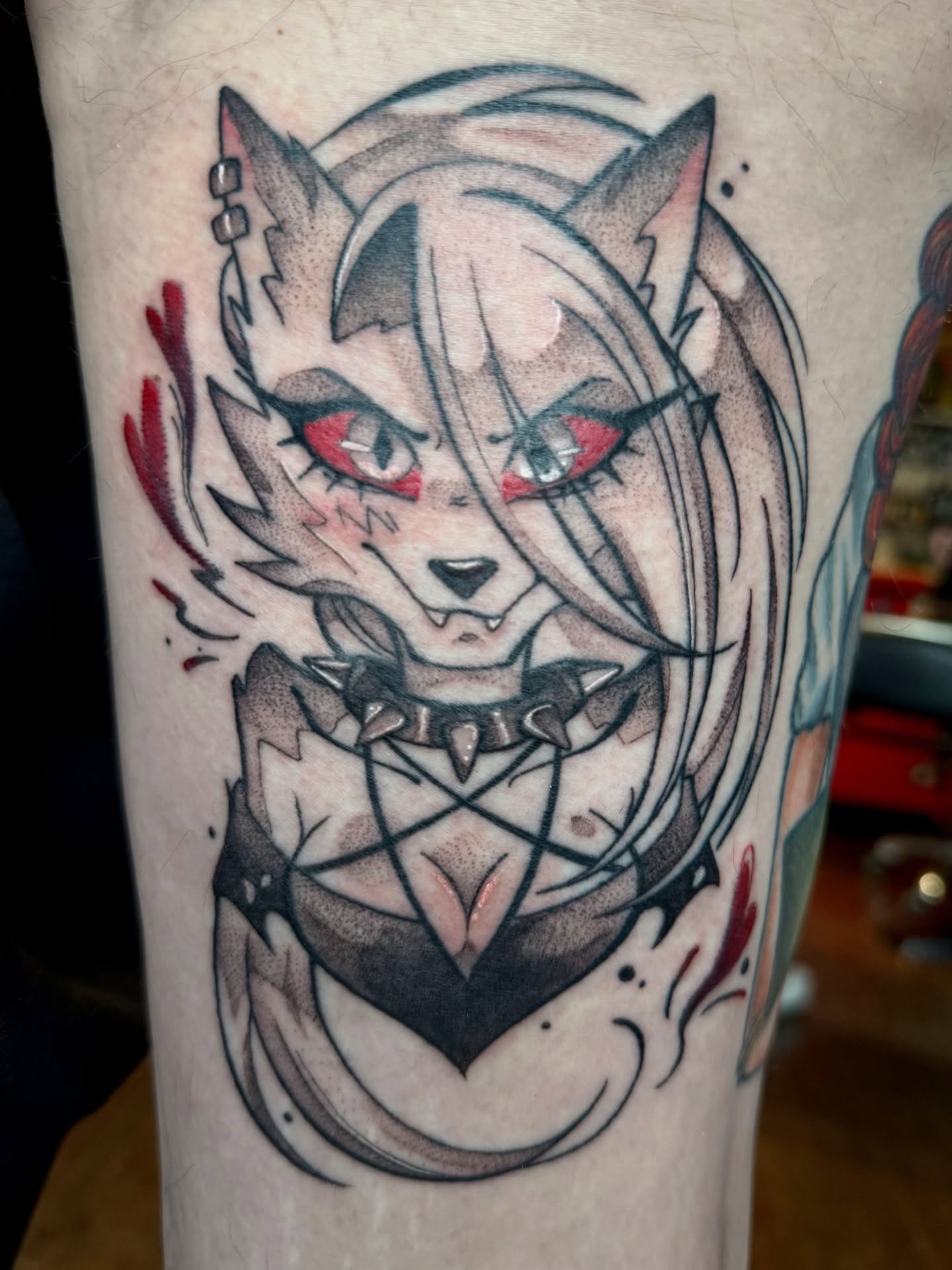 Anime-style fox anime tattoo on the forearm by Jynx
