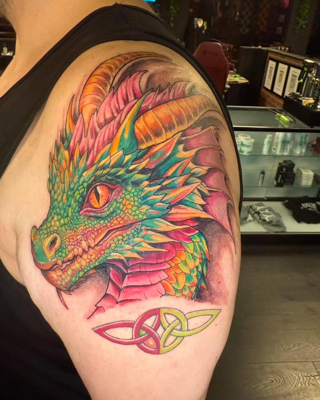 Tattoo by @mischiefinkparlor18 — realism, dotwork