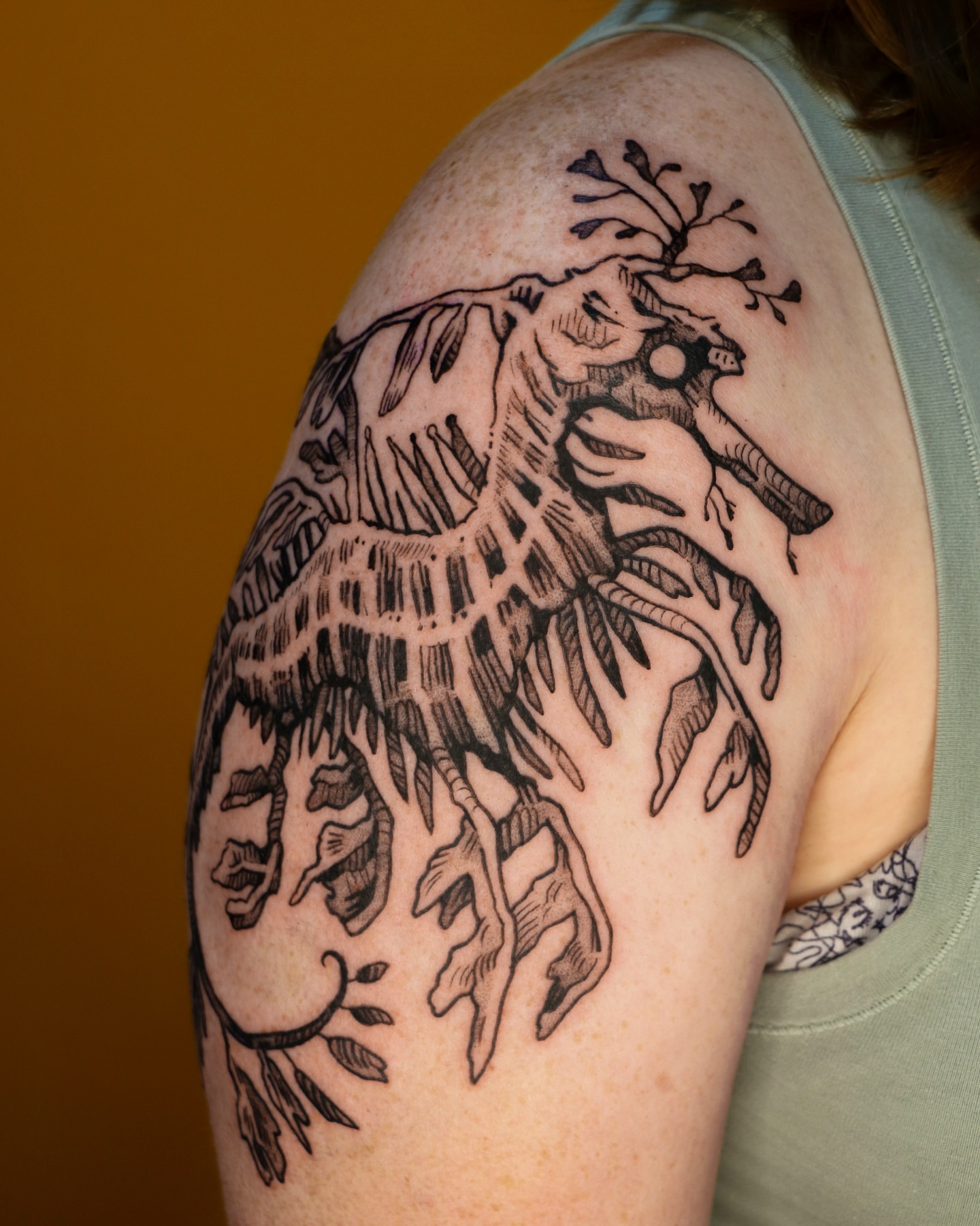 Tattoo by @baldpeaches — black_and_grey