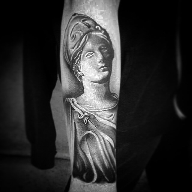 Tattoo by @freehandinbrandon — realism, black_and_grey