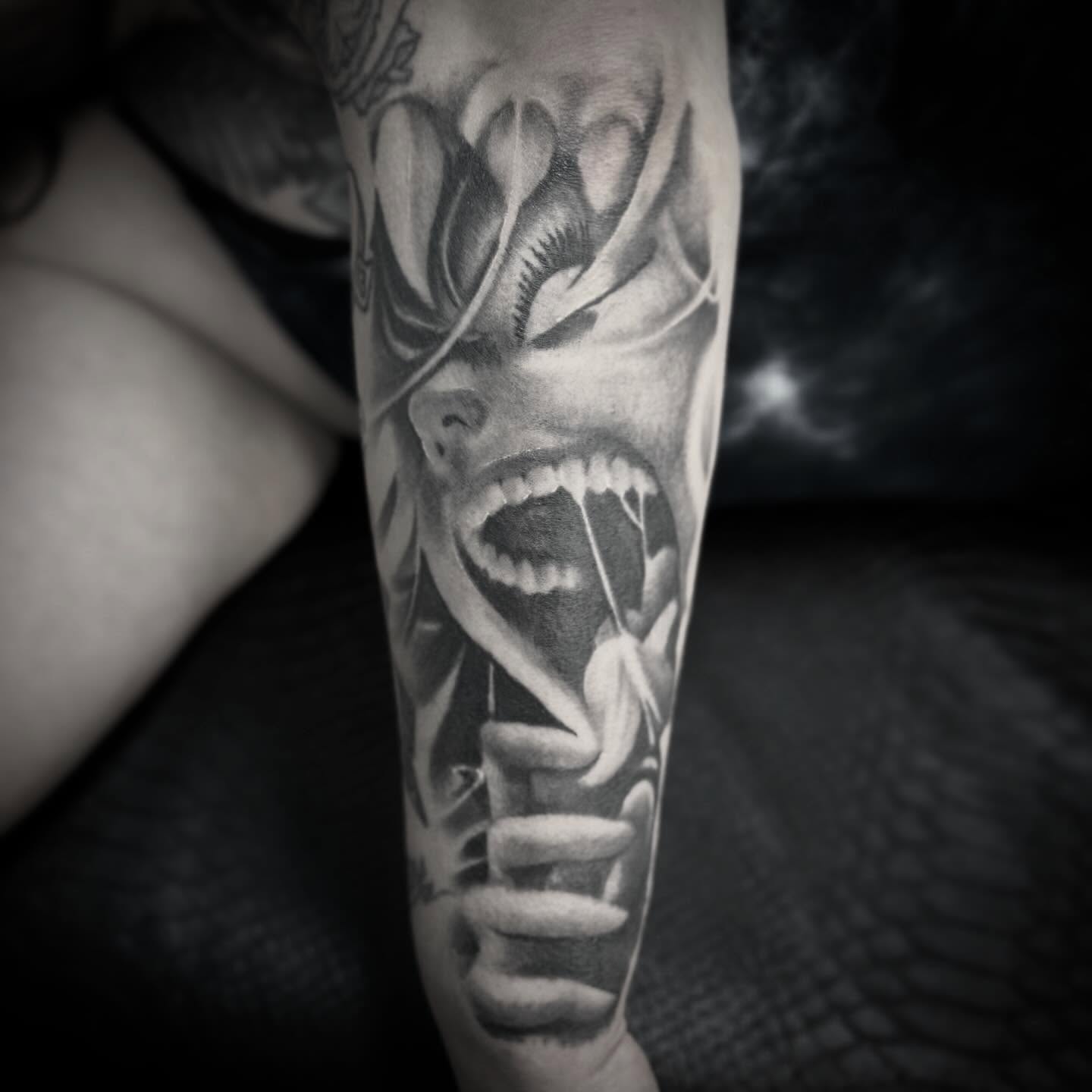 Tattoo by @freehandinbrandon — realism, black_and_grey
