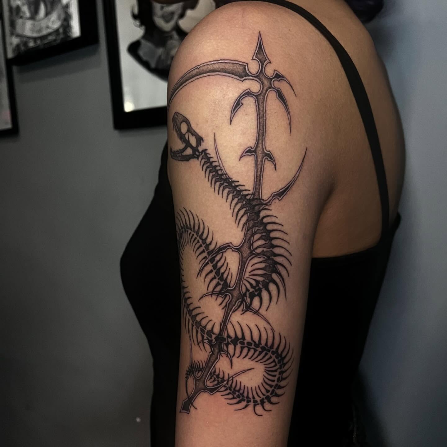 Tattoo by @inkprinc3ss — black_and_grey, geometric