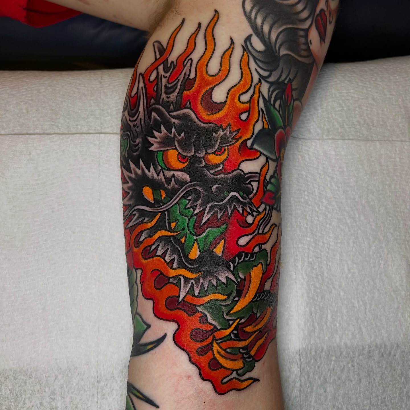 Tattoo by @hooliganz_art — american_traditional, japanese_irezumi