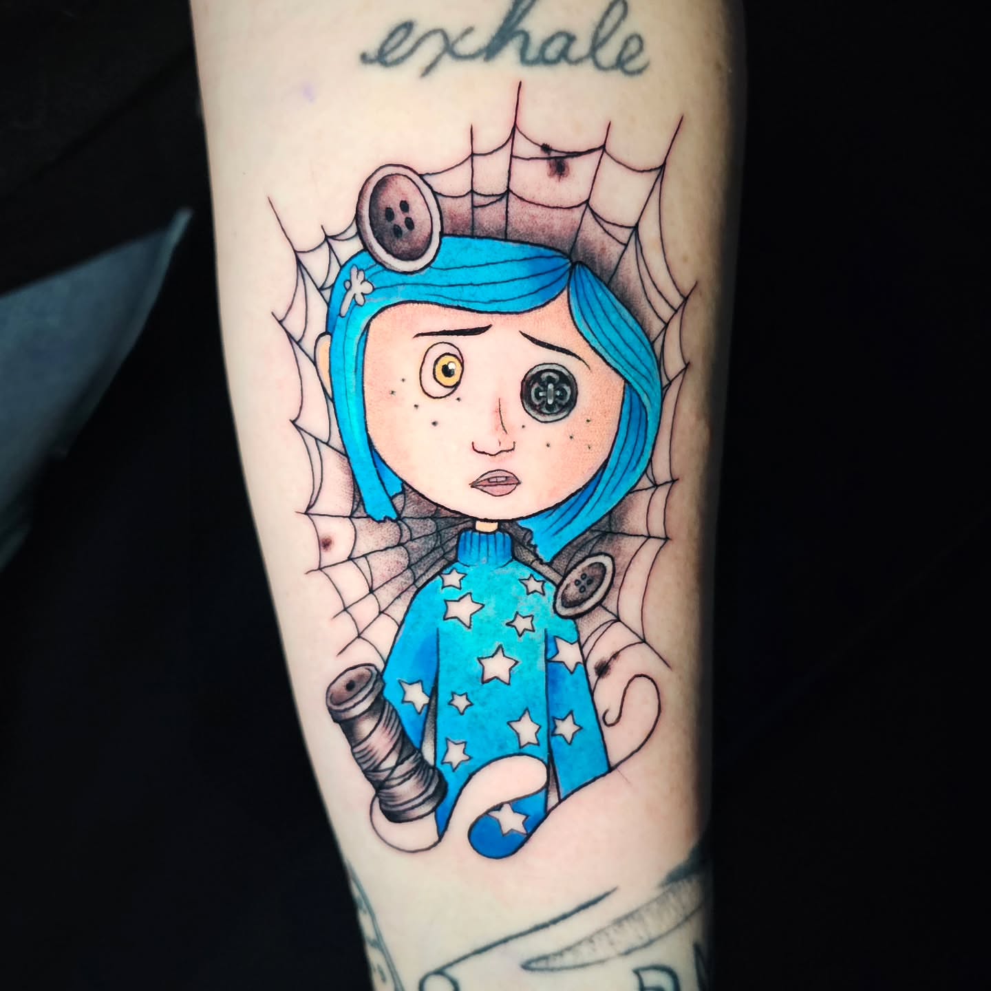 Tattoo by @ashweetattoo — dotwork, anime