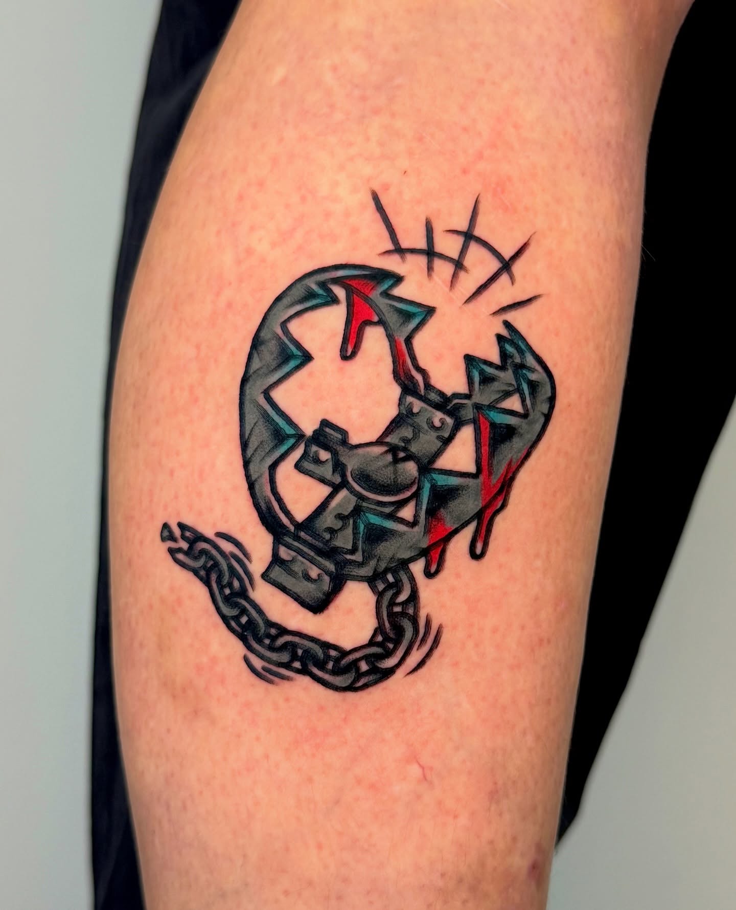 Scorpion geometric tattoo on the forearm by Tattooer Sancho 🇰🇷🇨🇦
