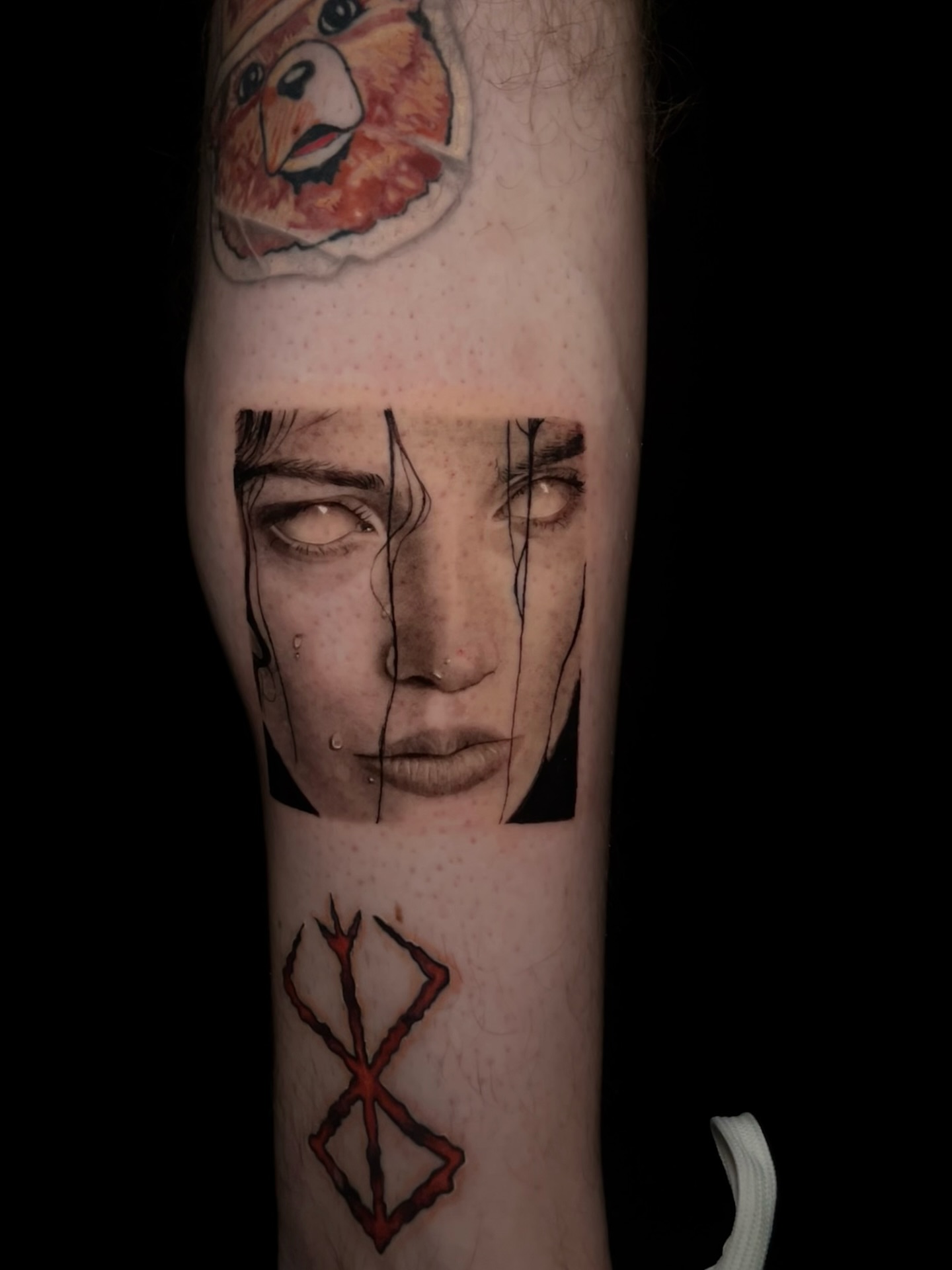 Woman's face realism tattoo on the forearm by Jake, Salt Lake City, Utah