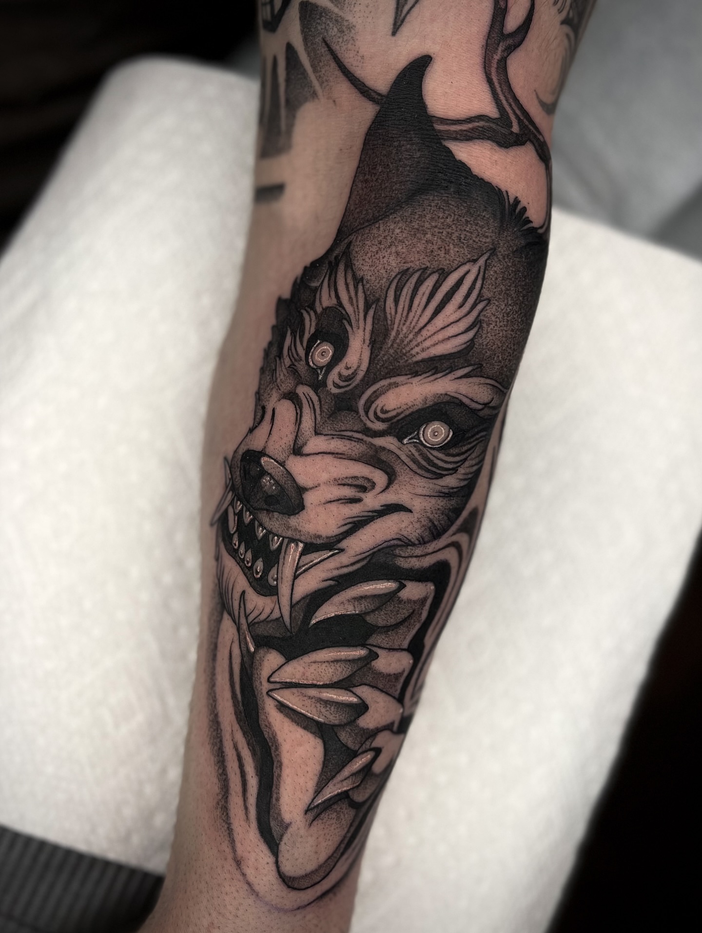 Tattoo by @kayseeshuster — black_and_grey