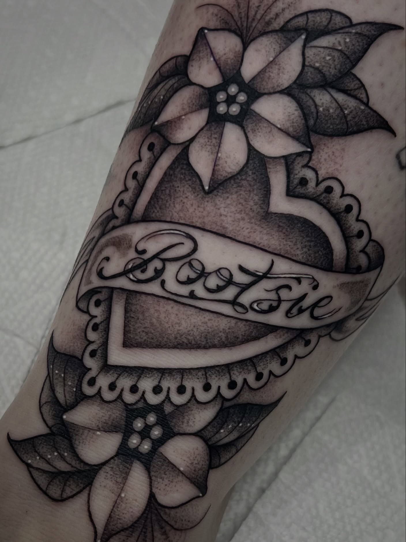 Tattoo by @rachktattoo — black_and_grey, ornamental