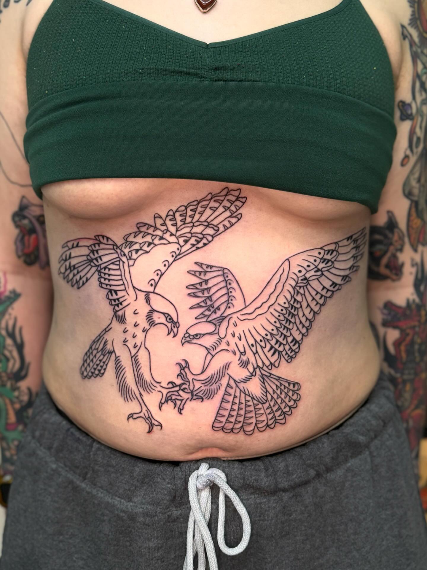 Tattoo by @tina_b_draws — black_and_grey