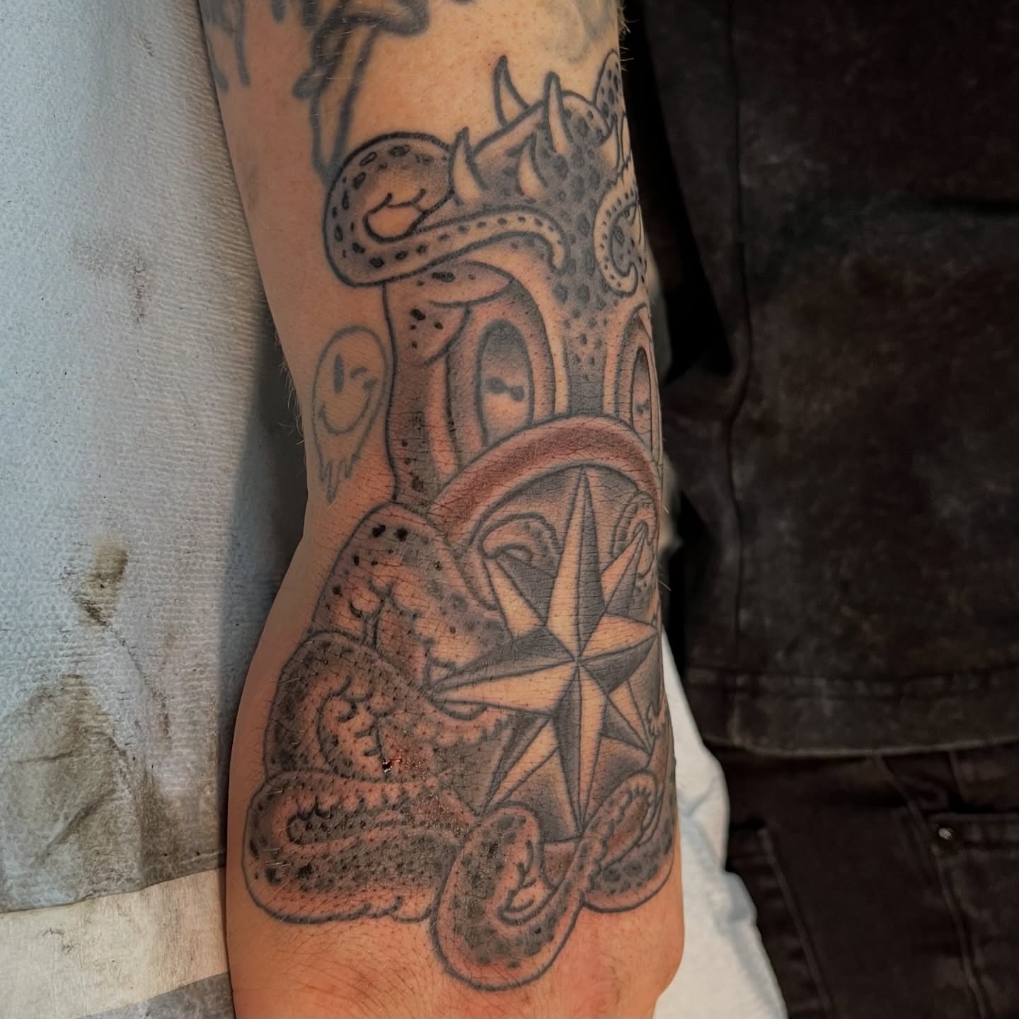 Tattoo by @slimwinters — black_and_grey