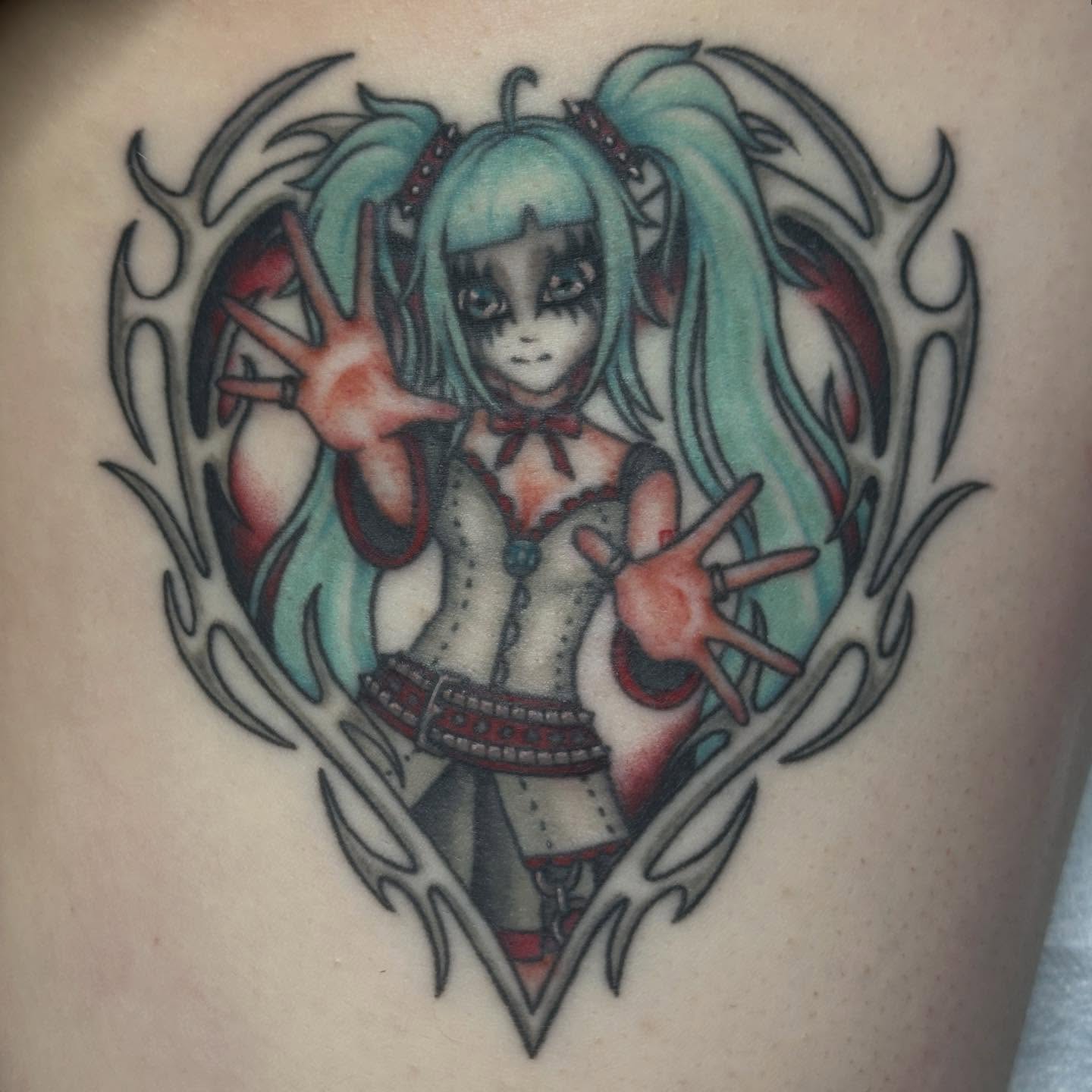 Tattoo by @madwashtattoos — anime, tribal
