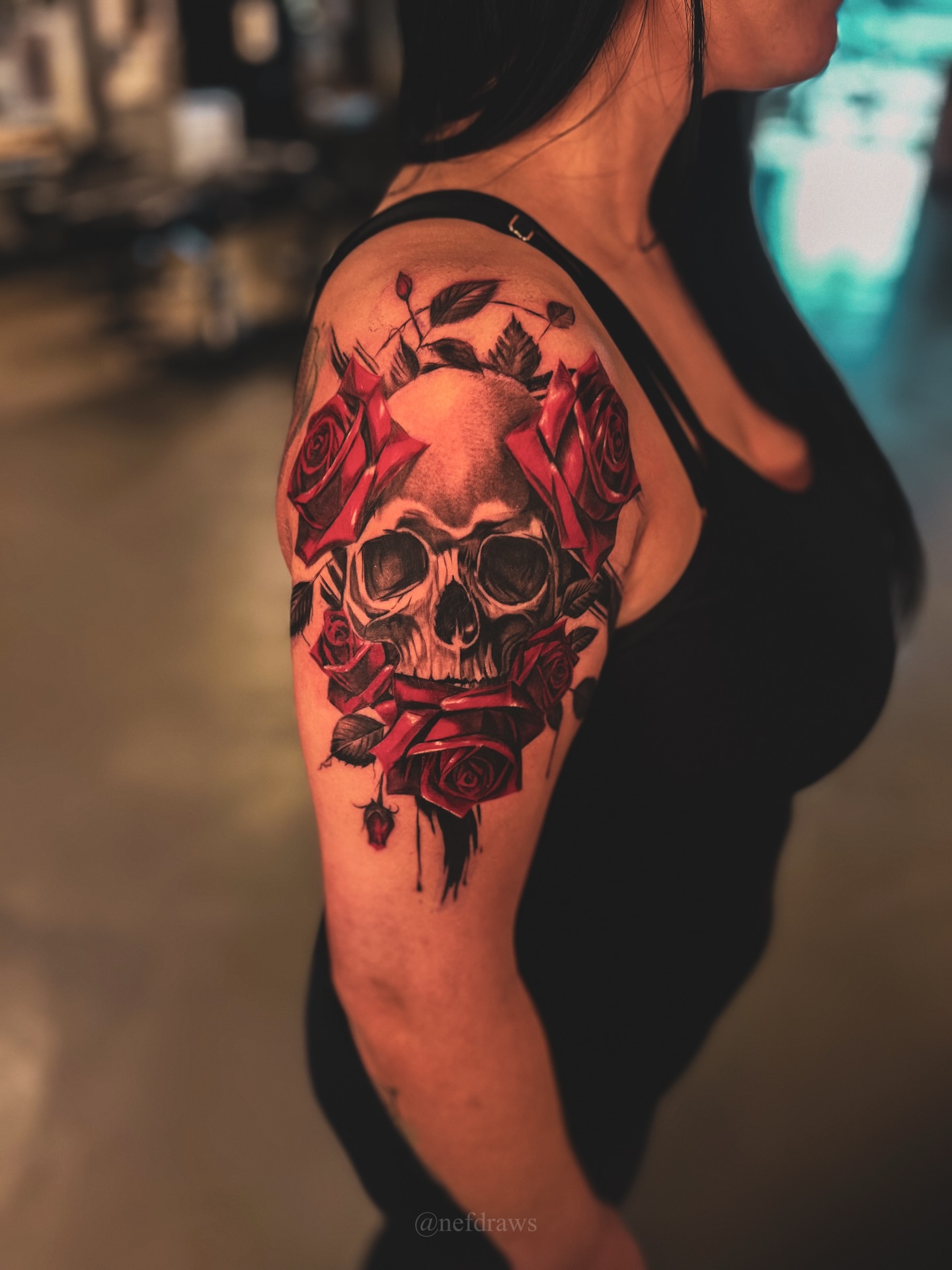 Tattoo by @nefdraws — realism, dark_realism