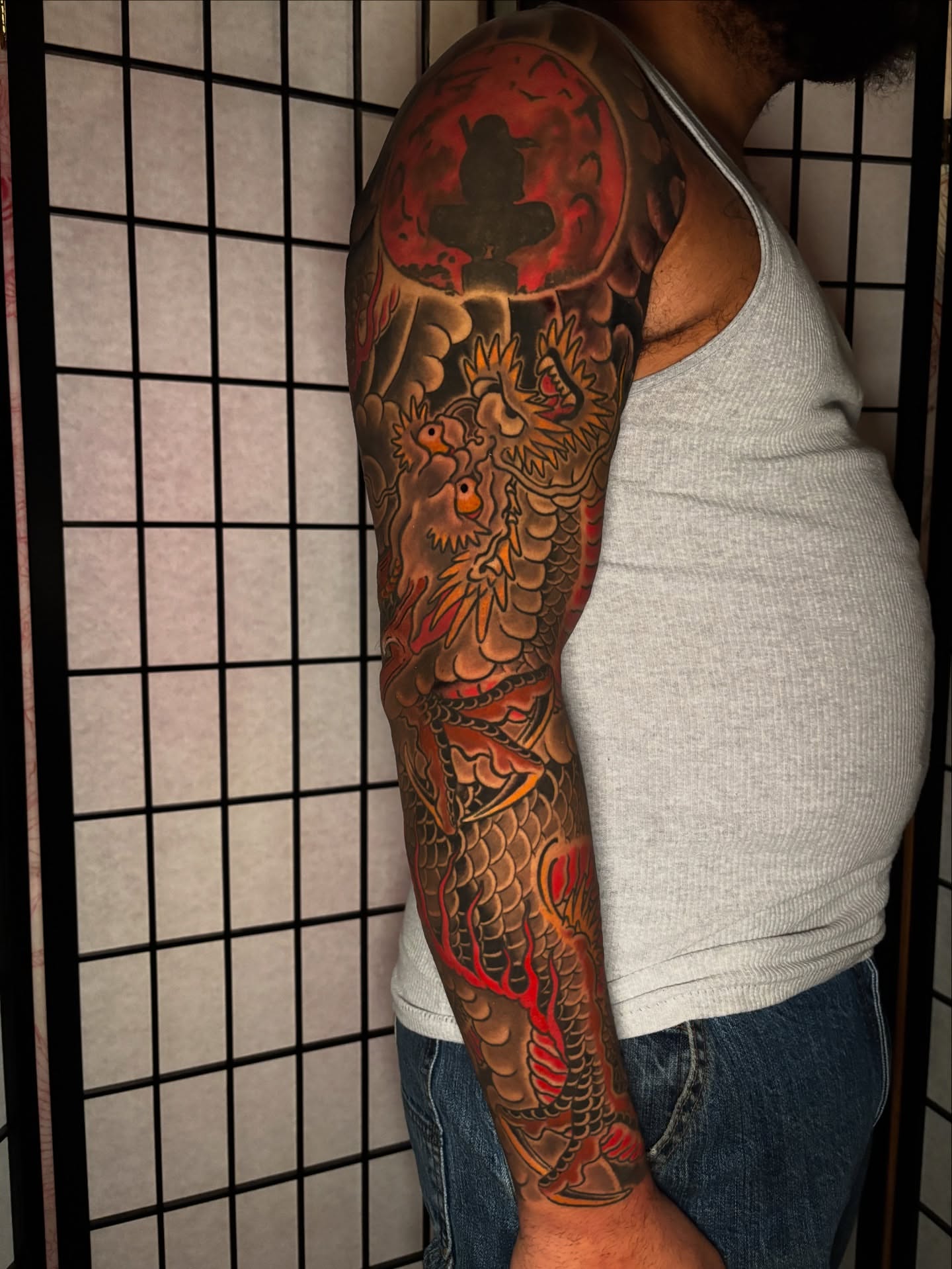 Dragon japanese irezumi tattoo on the upper arm by Mike Maciejewski:Chicago Tattoo Artist