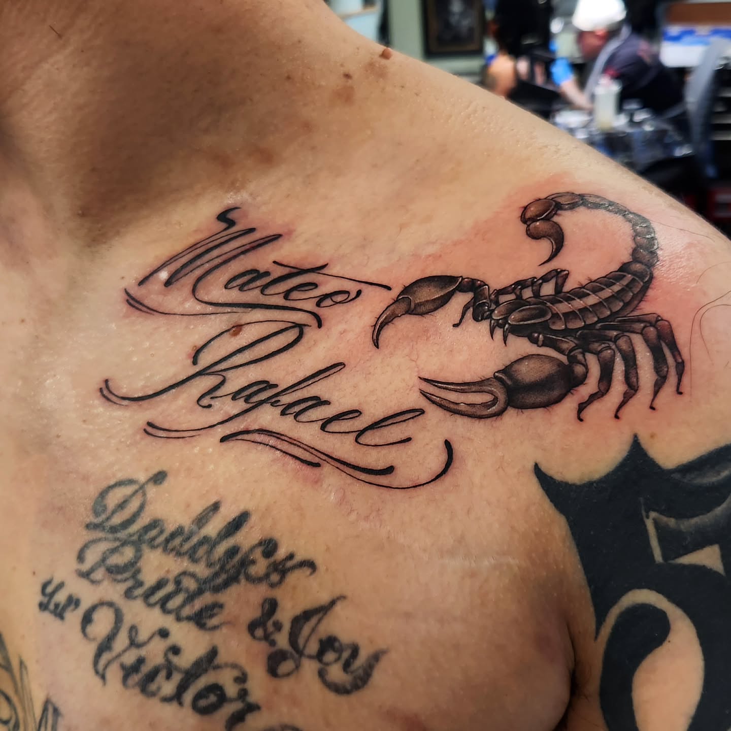 Tattoo by @stone_man720 — black_and_grey