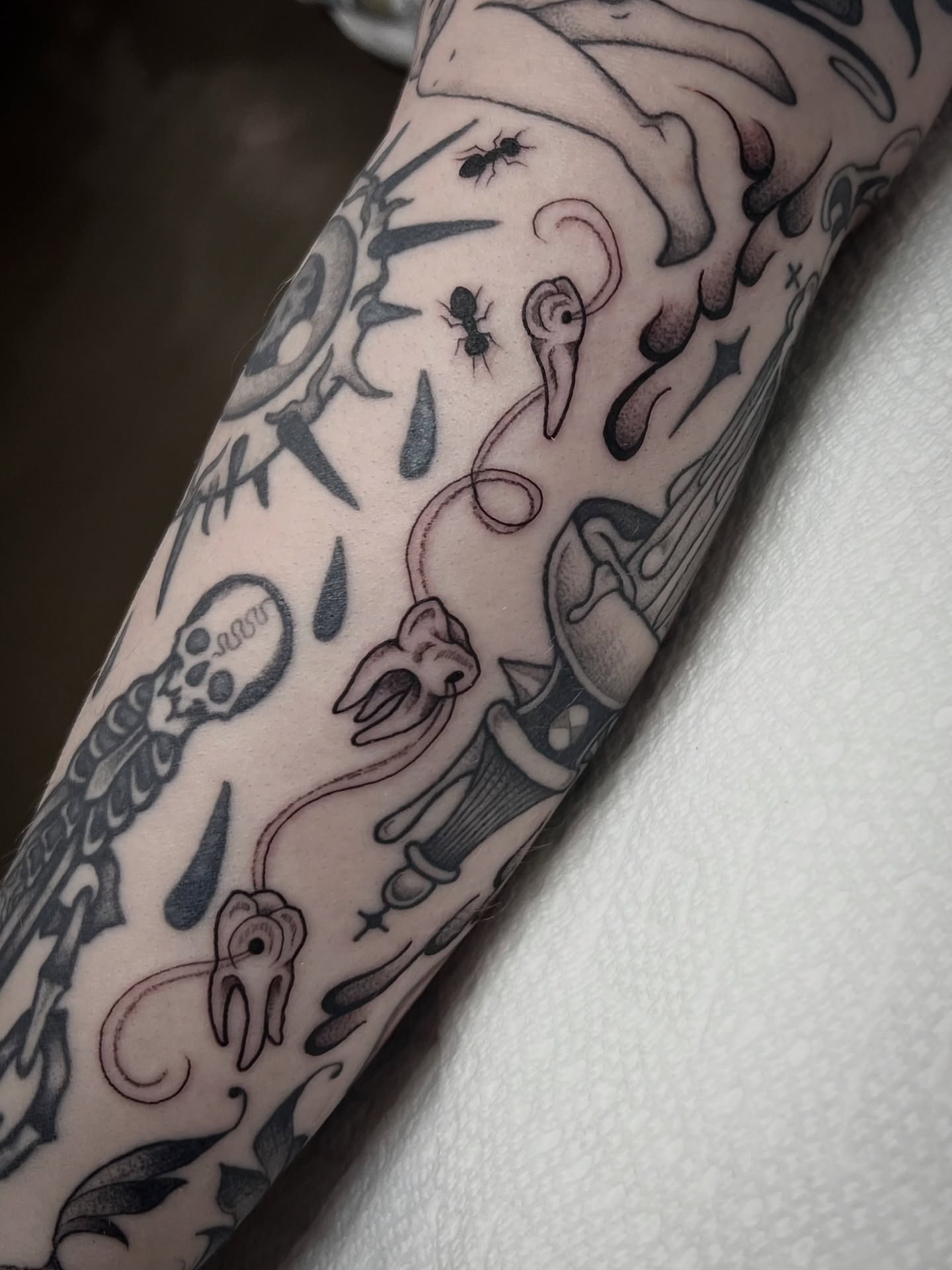Abstract surrealism surrealism tattoo on the forearm by ∙︎✢︎ Rach K ✢︎