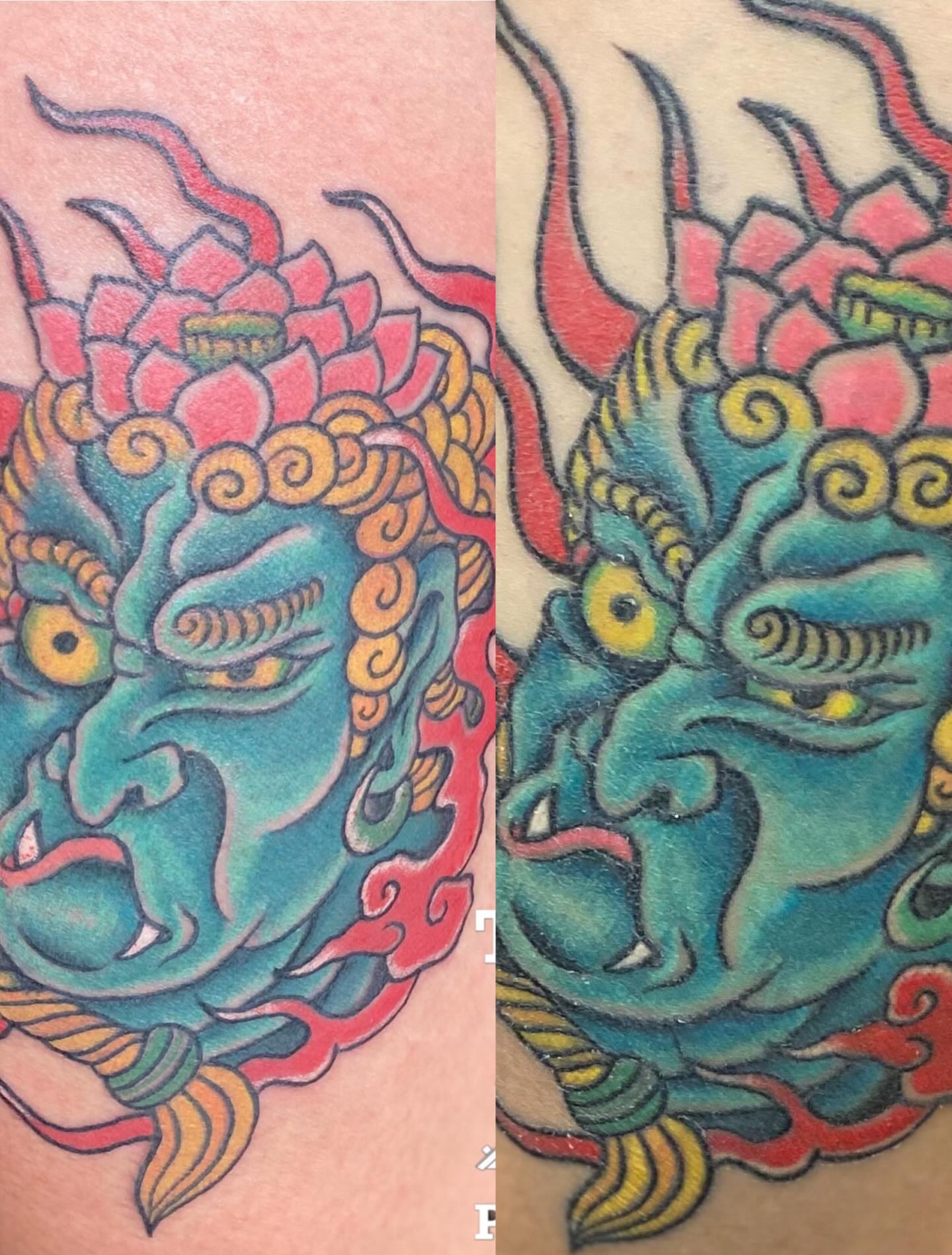 Mythical creature American traditional tattoo on the forearm by Las Vegas Tattoo Artist