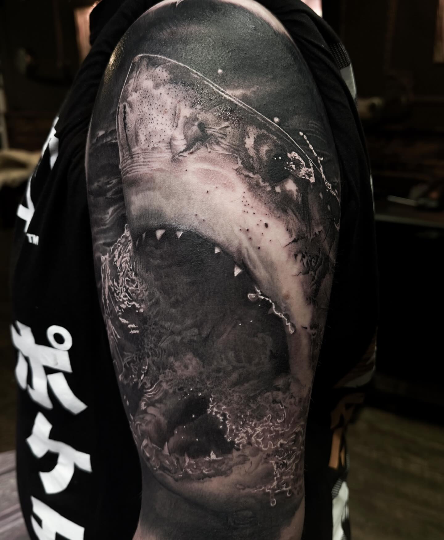 Tattoo by @rikkileetattoo — realism, black_and_grey
