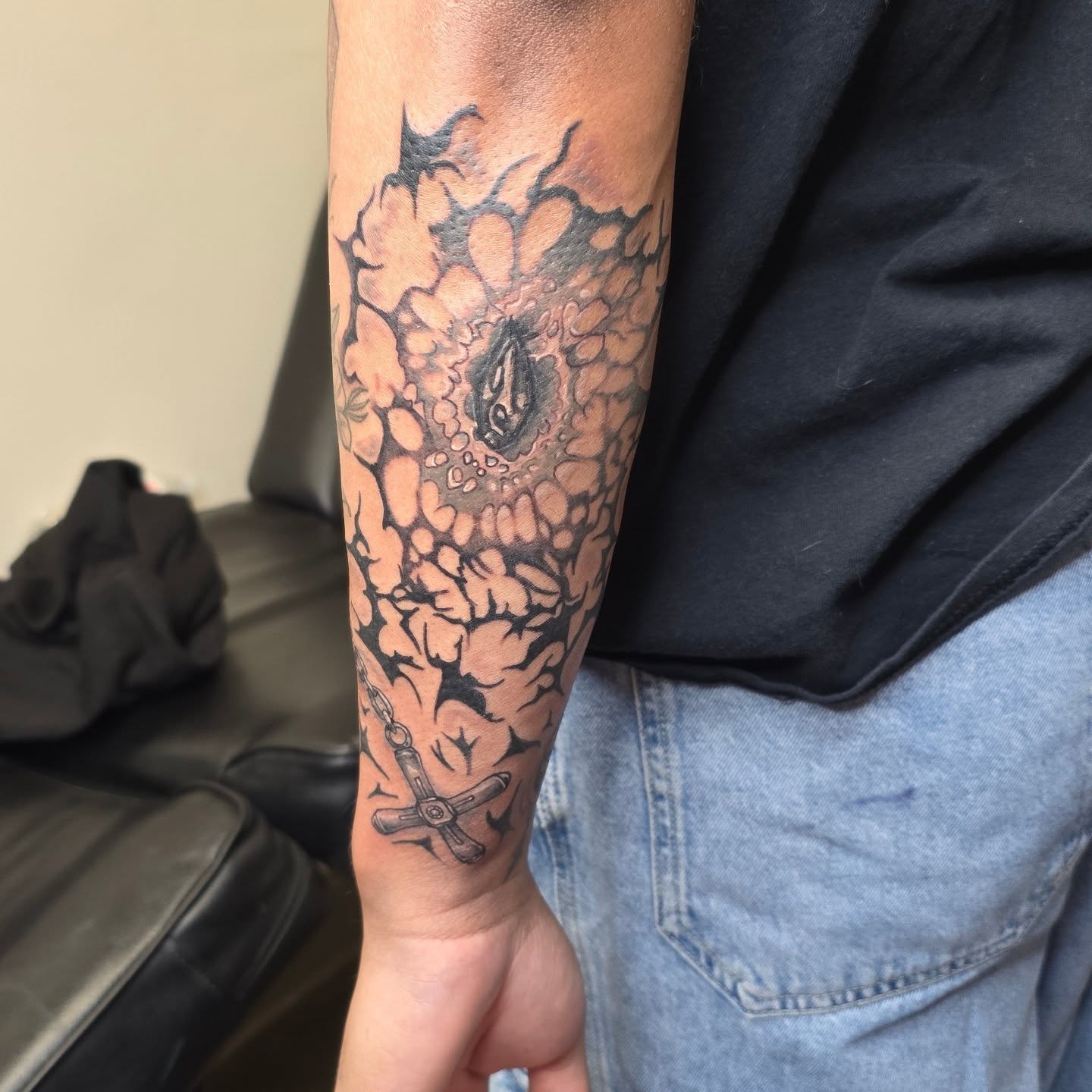 Tattoo by @foxkidstattoos — black_and_grey