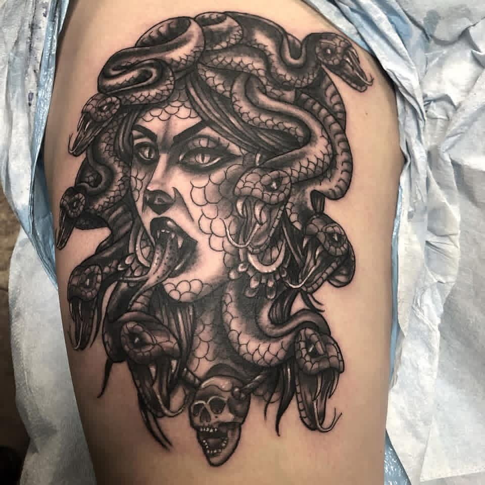 Tattoo by @tattoosbyteri — black_and_grey