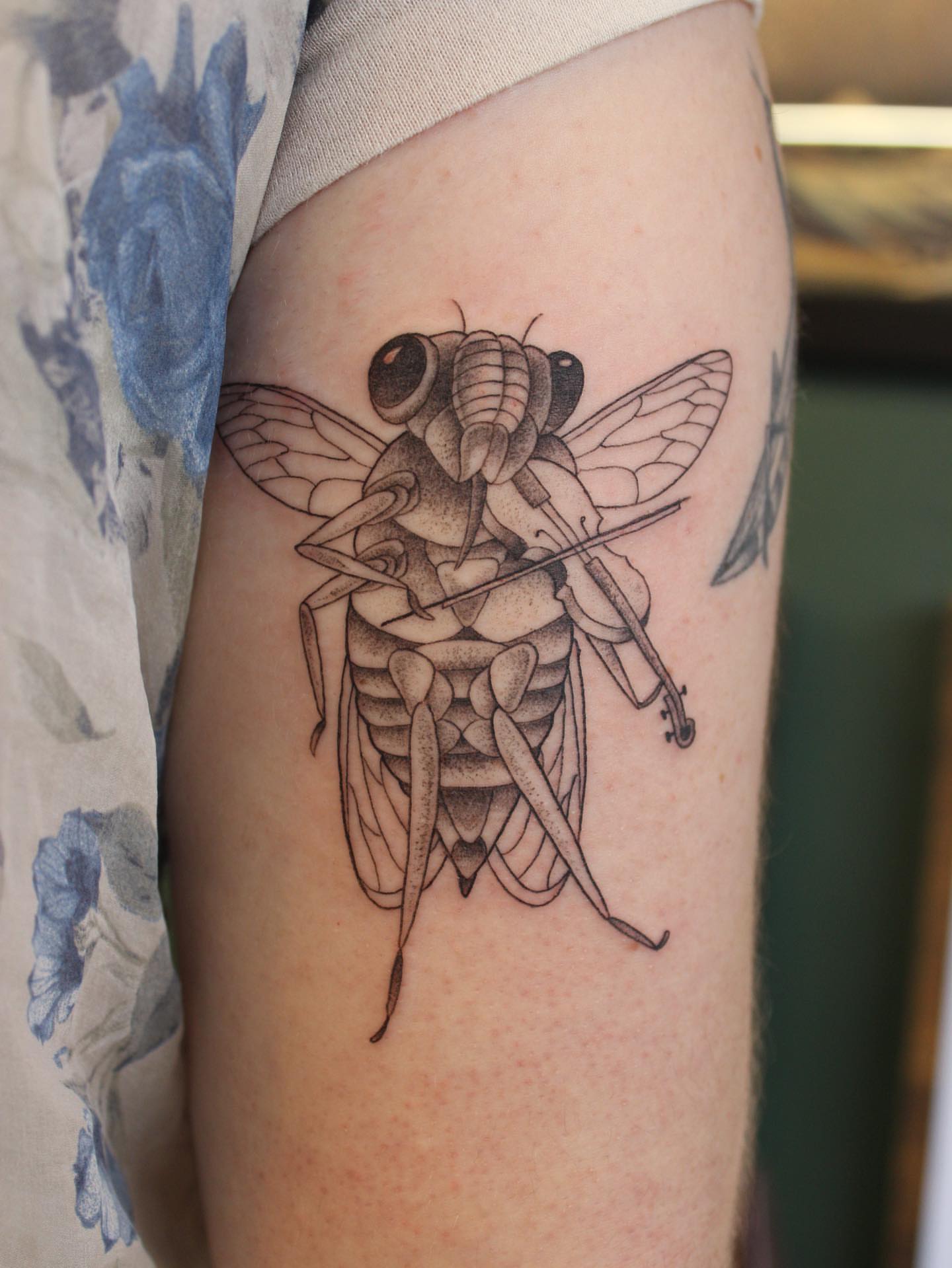 Tattoo by @emsky_ink — dotwork, realism