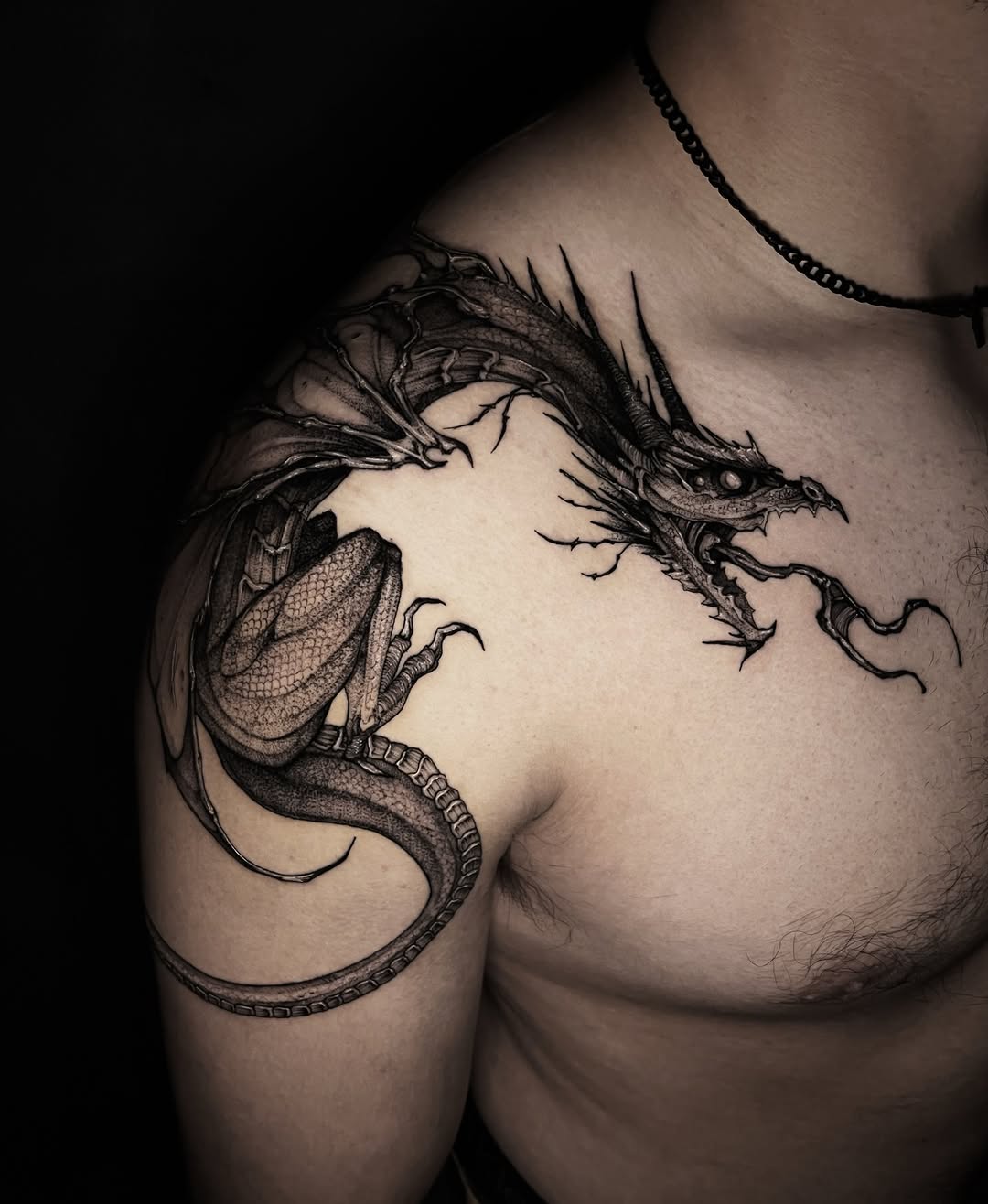 Tattoo by @tattooxklo โ realism, black_and_grey