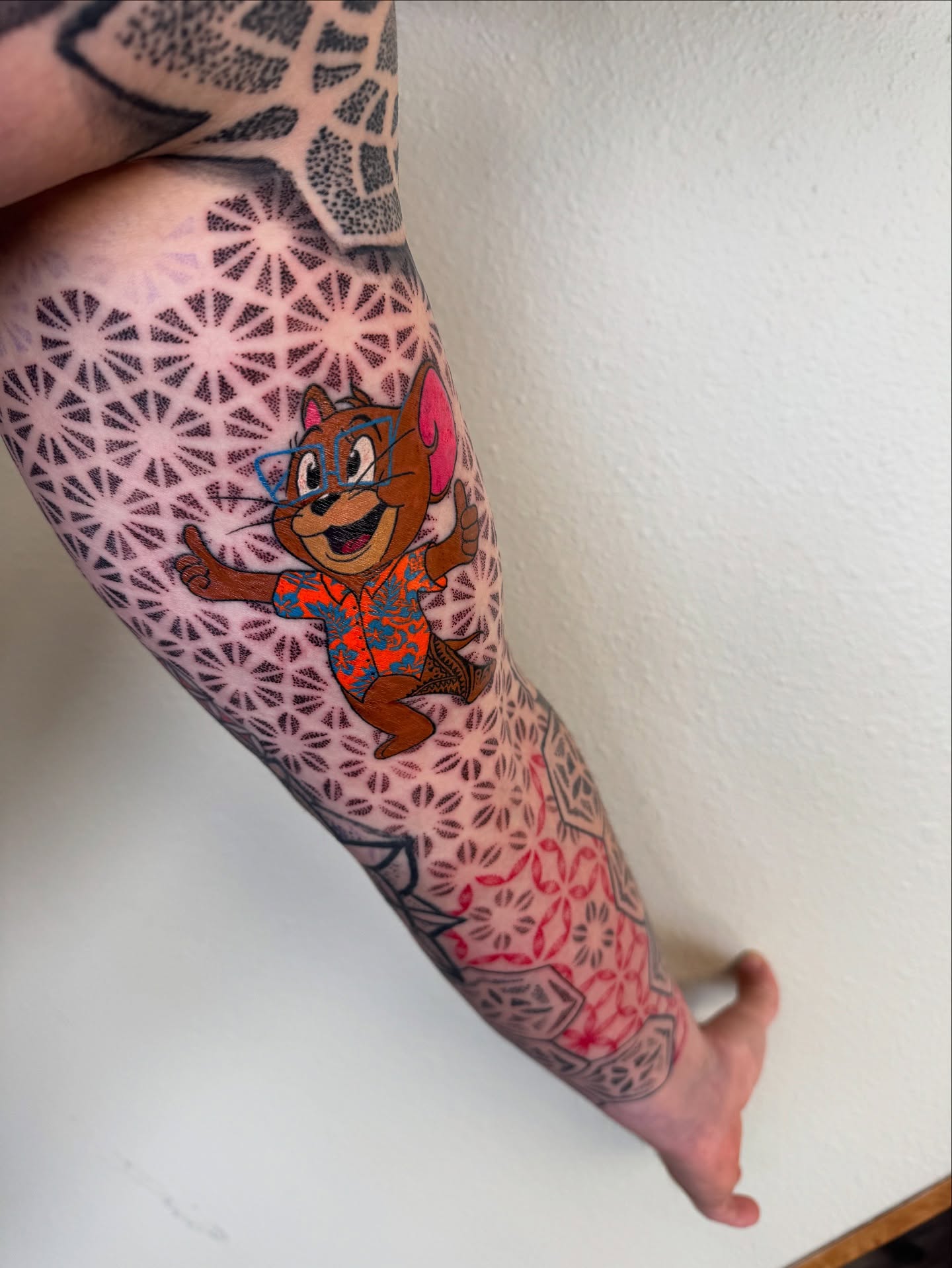Tom cat American traditional tattoo on the forearm by Ian Spencer