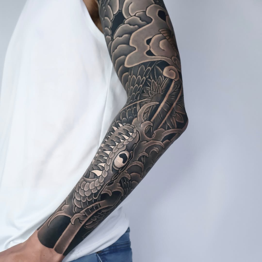Tattoo by @noir_by_jm — japanese_irezumi, black_and_grey