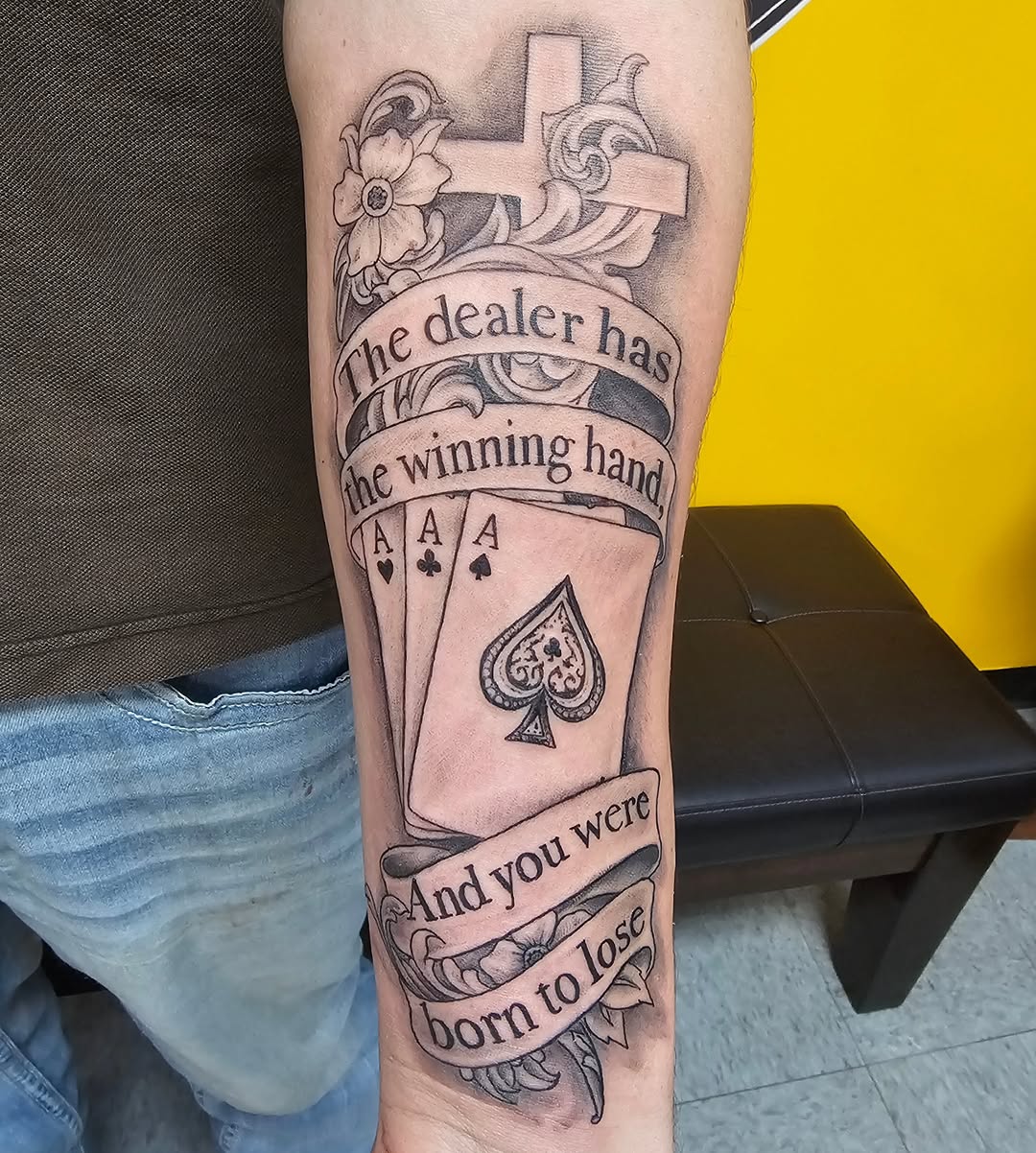 Tattoo by @tattoo8101 — lettering_script, black_and_grey