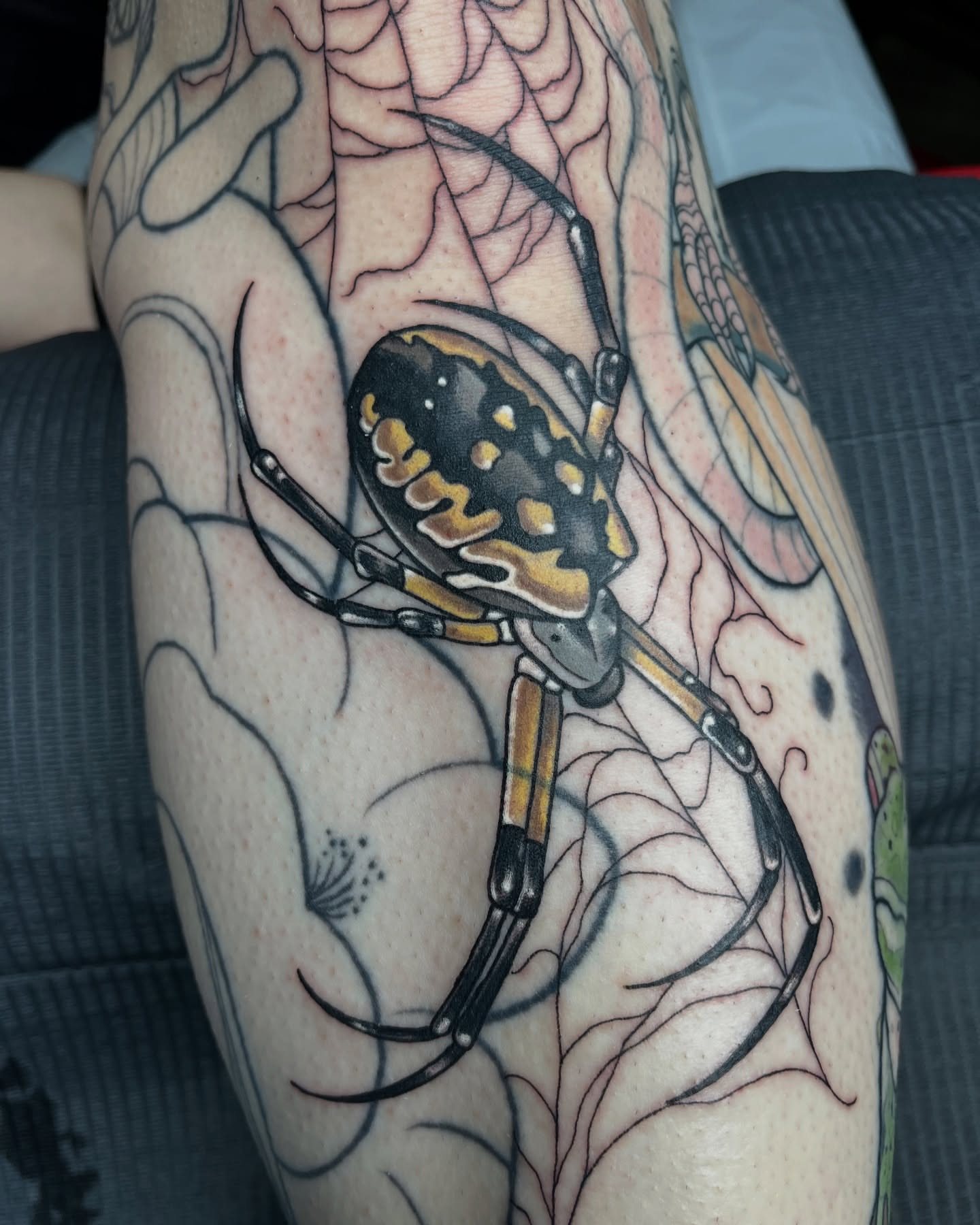Spider realism tattoo on the forearm by Michigan Tattoo Artist - Nadia Garver, Clinton Township, Michigan