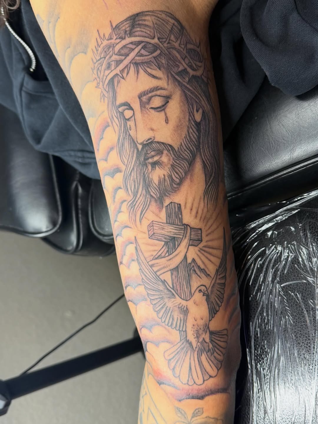 Chicano tattoo on the forearm by Sonia vidal