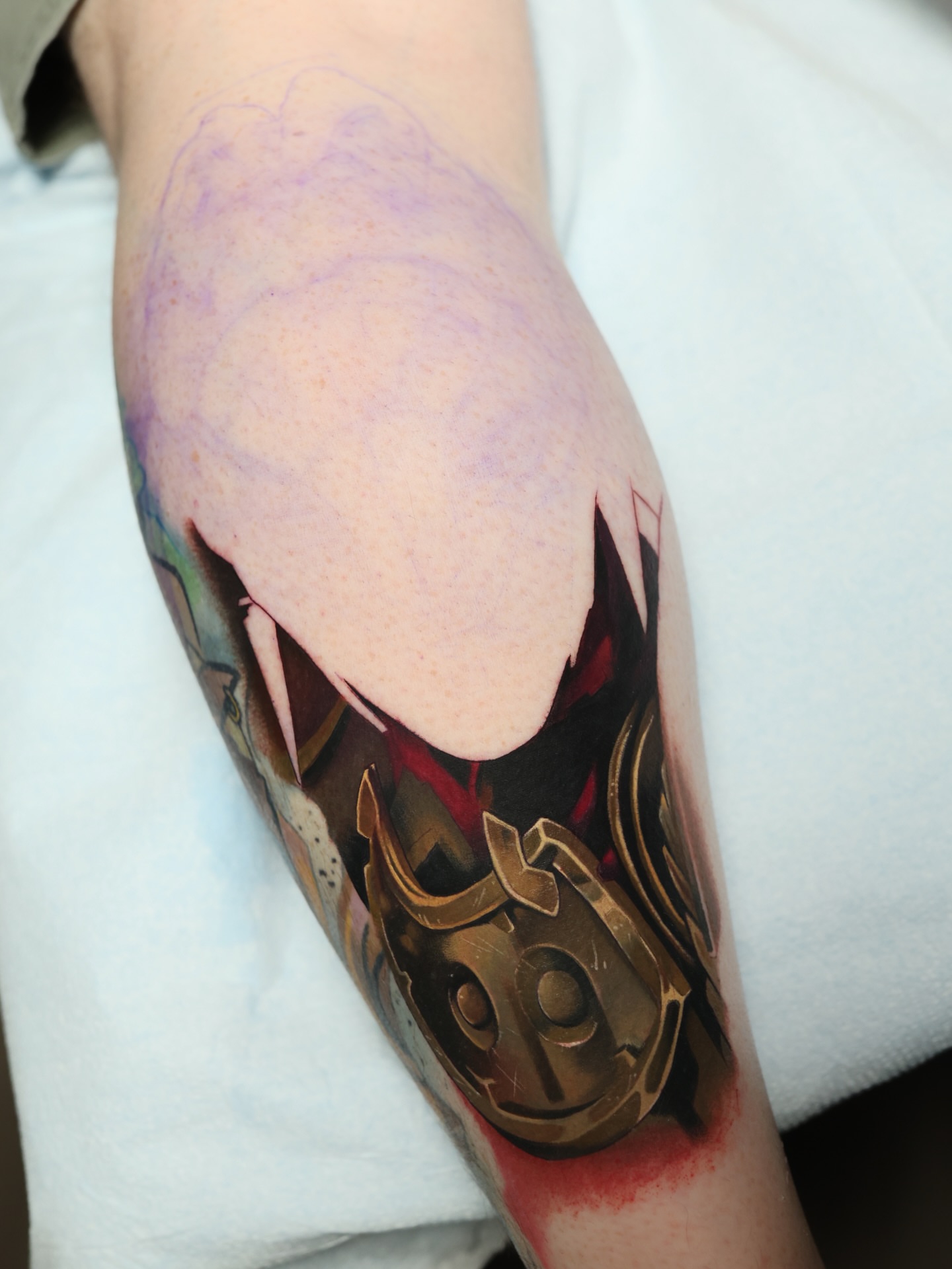 Tattoo by @beerye_tattoos — geometric, watercolor