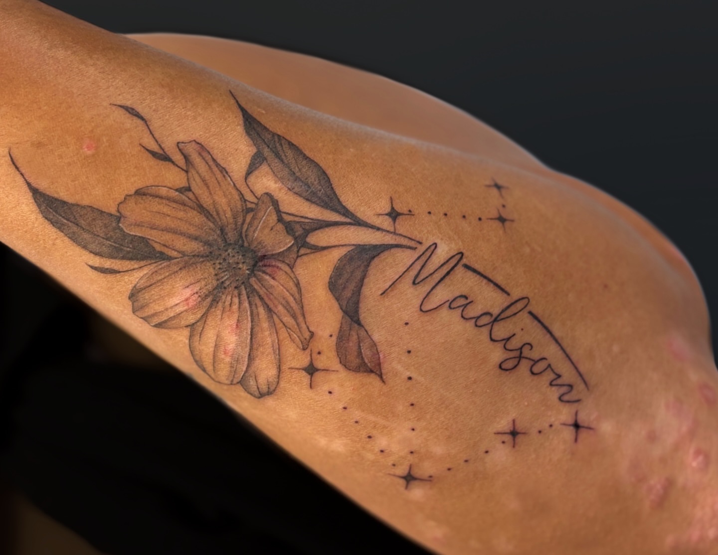 Tattoo by @mckinley.tattoos — dotwork, black_and_grey