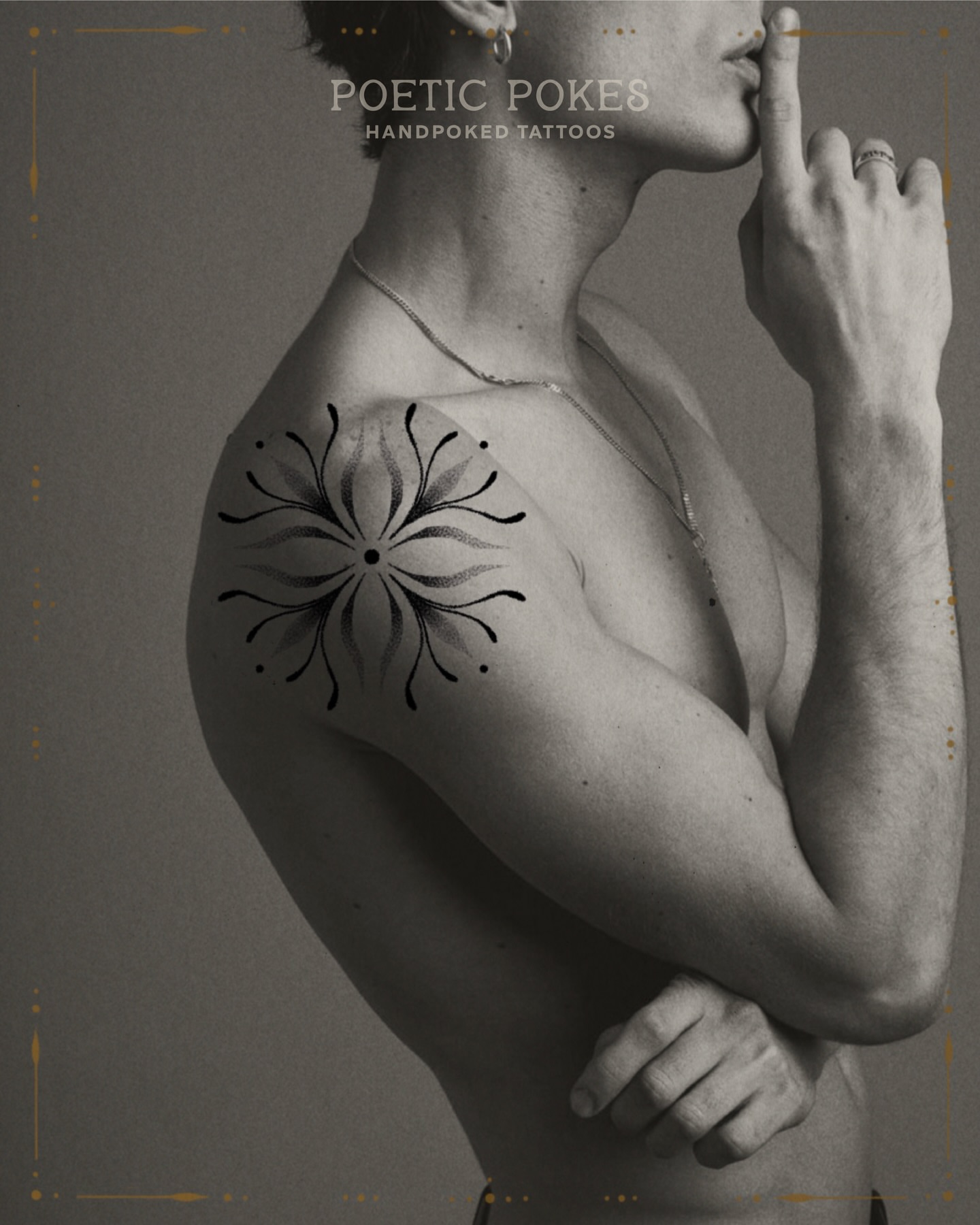 Tattoo by @poeticpokes — dotwork