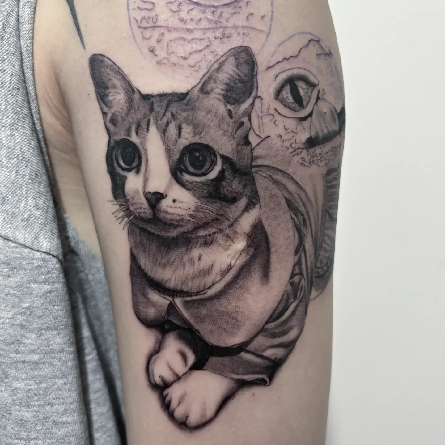 Tattoo by @dark_is_bright_ink — realism, black_and_grey