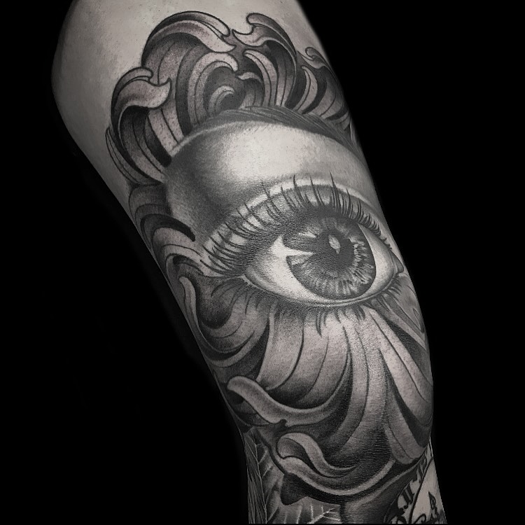 Tattoo by @freehandinbrandon — realism, black_and_grey