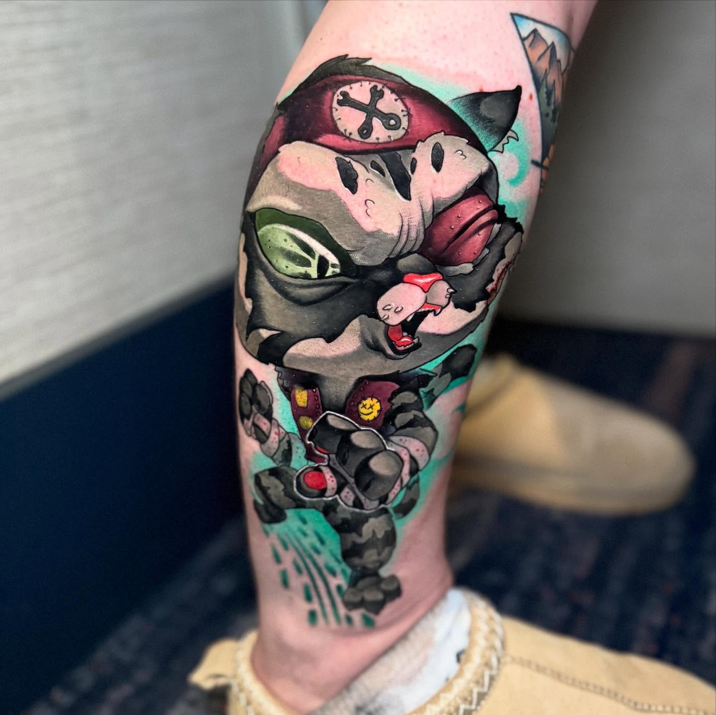 Tattoo by @bigtattykayne — dotwork, anime