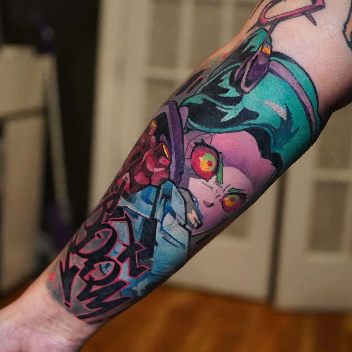 Tattoo by @blasianj.ink — anime, dotwork