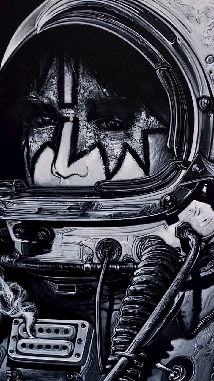 Astronaut with Kiss makeup realism tattoo by Robert Hernandez